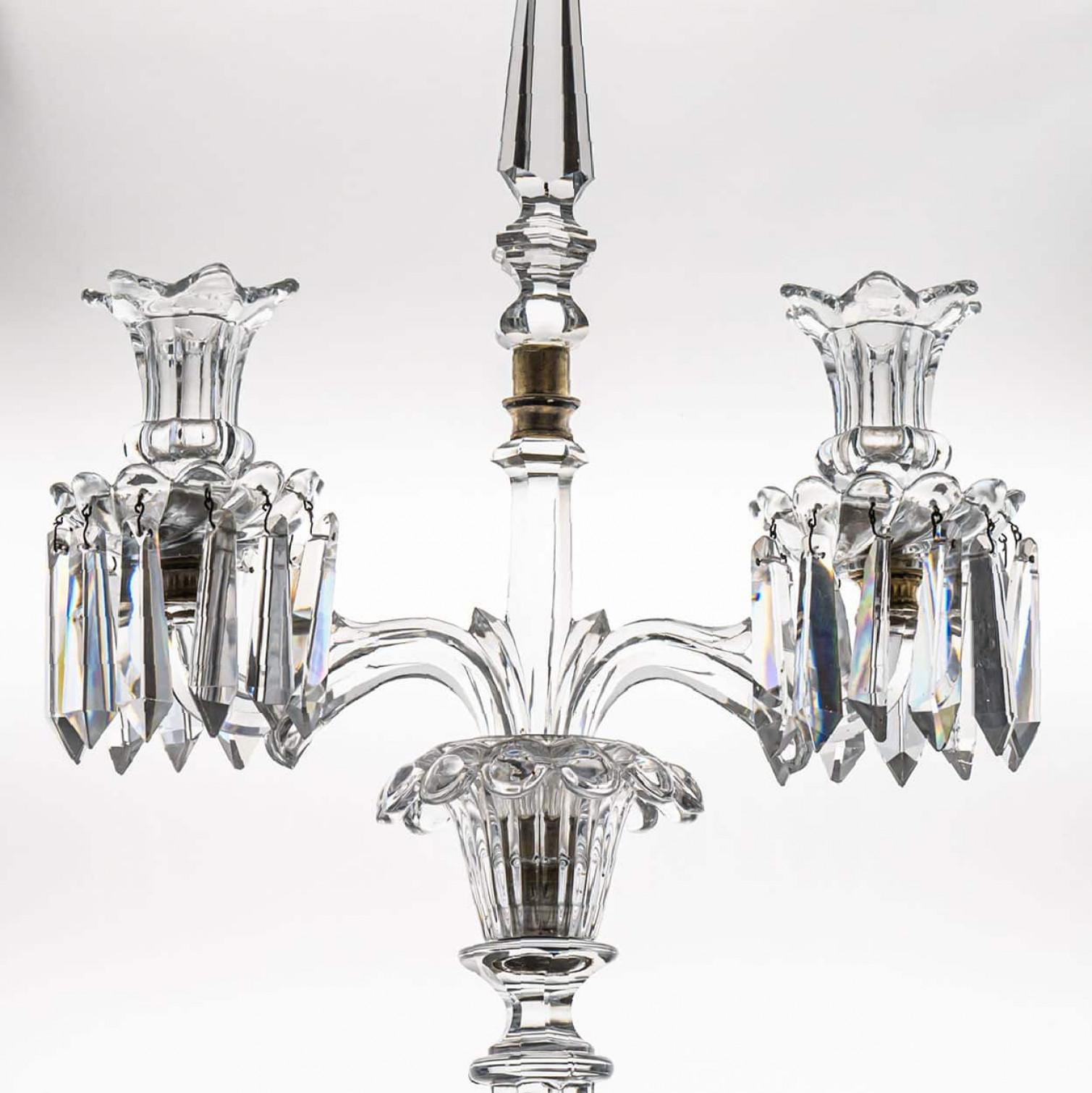 Portavelas de Cristal Transparente Baccarat para 2 Velas, Francia Moderno en venta