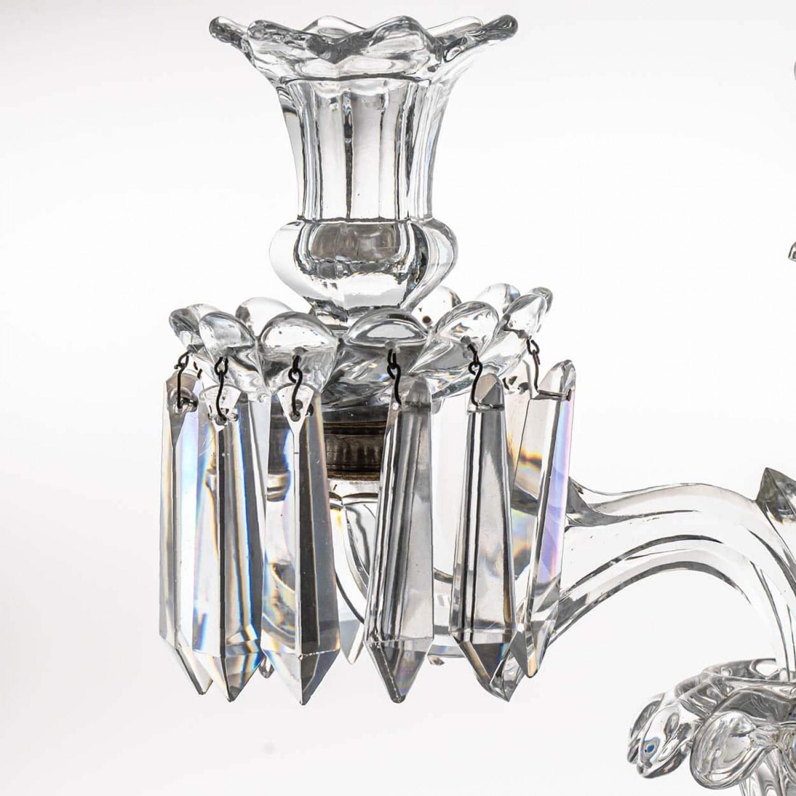 Francese Portacandele in cristallo trasparente Baccarat per 2 candele, Francia in vendita