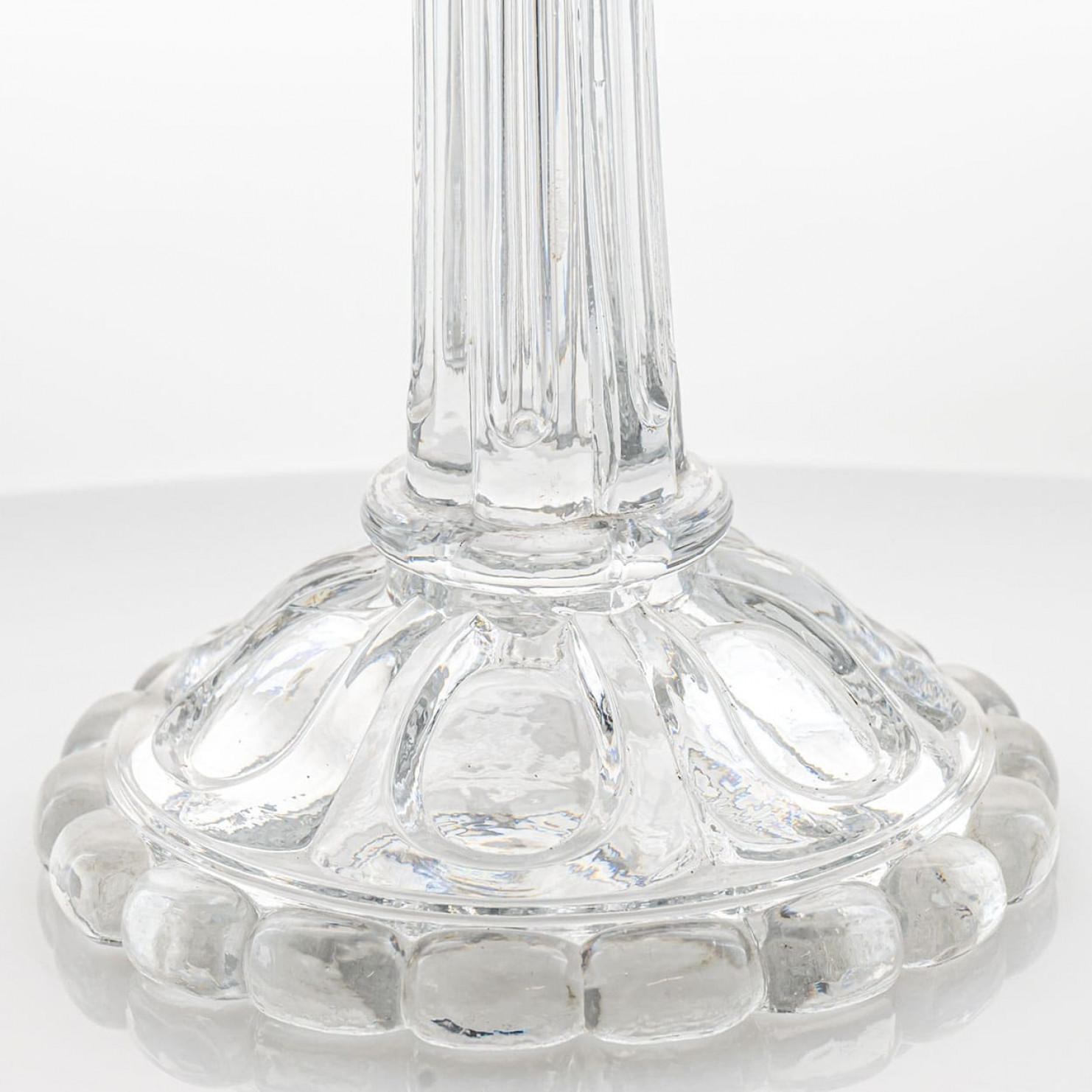 Fine XX secolo Portacandele in cristallo trasparente Baccarat per 2 candele, Francia in vendita