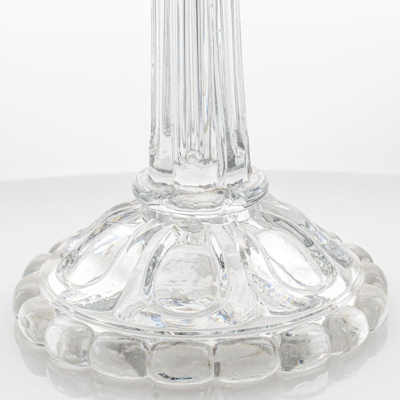 Portavelas de Cristal Transparente Baccarat para 2 Velas, Francia finales del siglo XX en venta