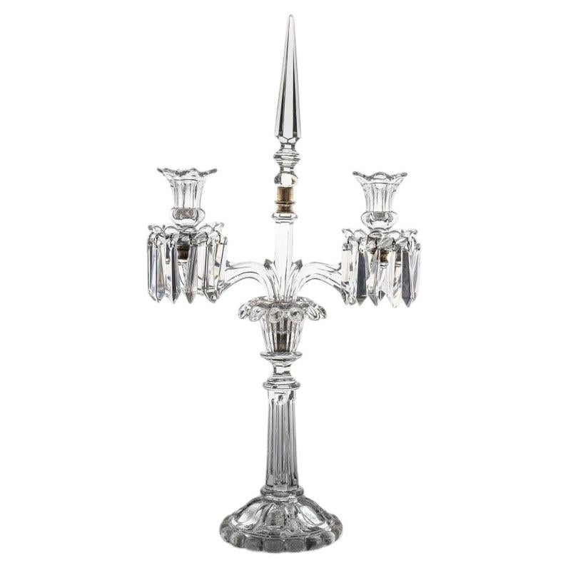 Portacandele in cristallo trasparente Baccarat per 2 candele, Francia