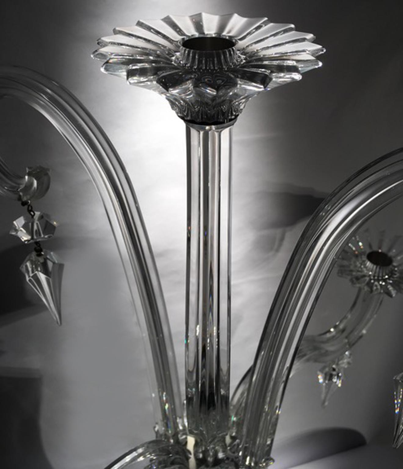 Baccarat Clear Crystal Mill Nuits French Mathias Design Candelabra For Sale 6