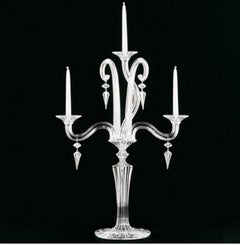 Baccarat Clear Crystal Mill Nuits French Mathias Design Candelabra