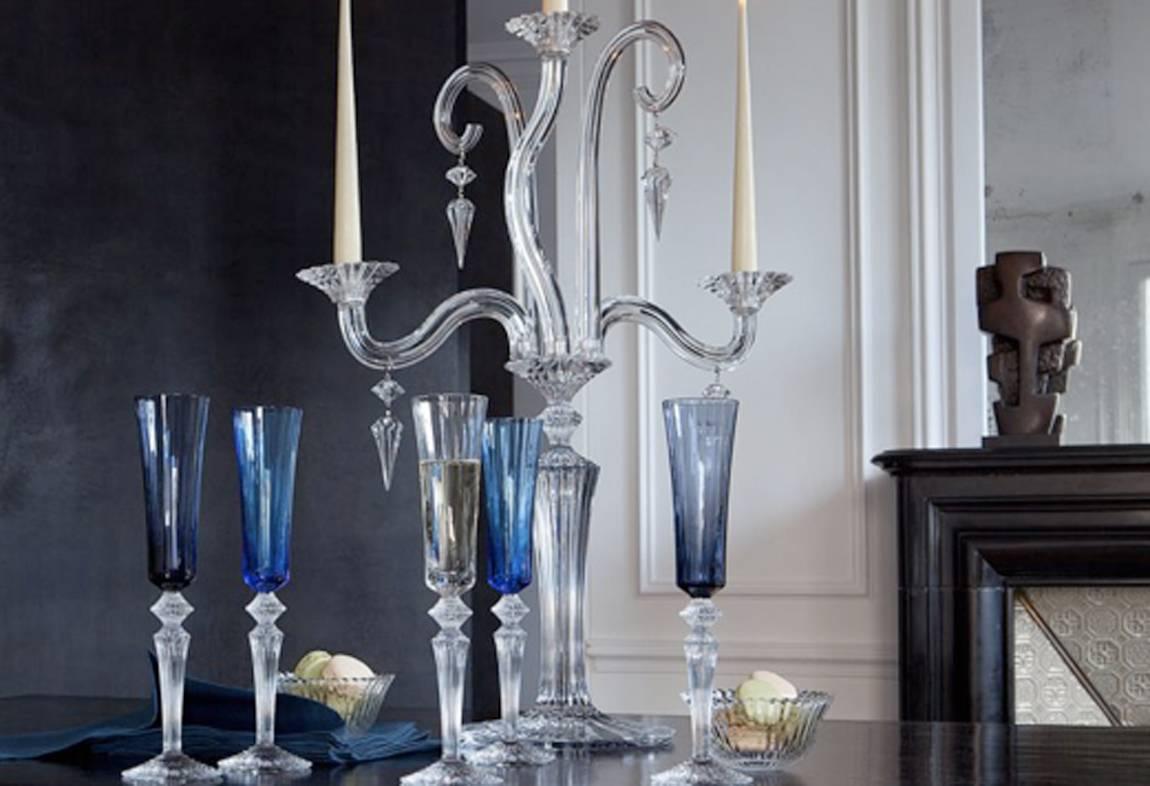 Modern Baccarat Clear Crystal Mill Nuits French Mathias Design Candelabra
