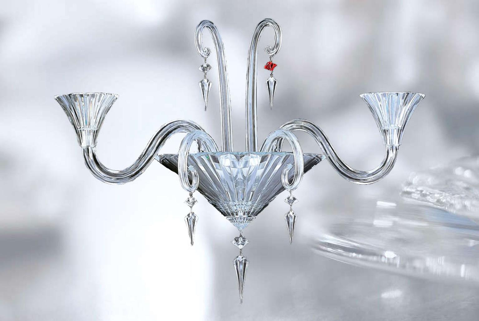 Neoclassical Baccarat Clear Crystal Wall Lights Sconce Mille Nuits For Sale