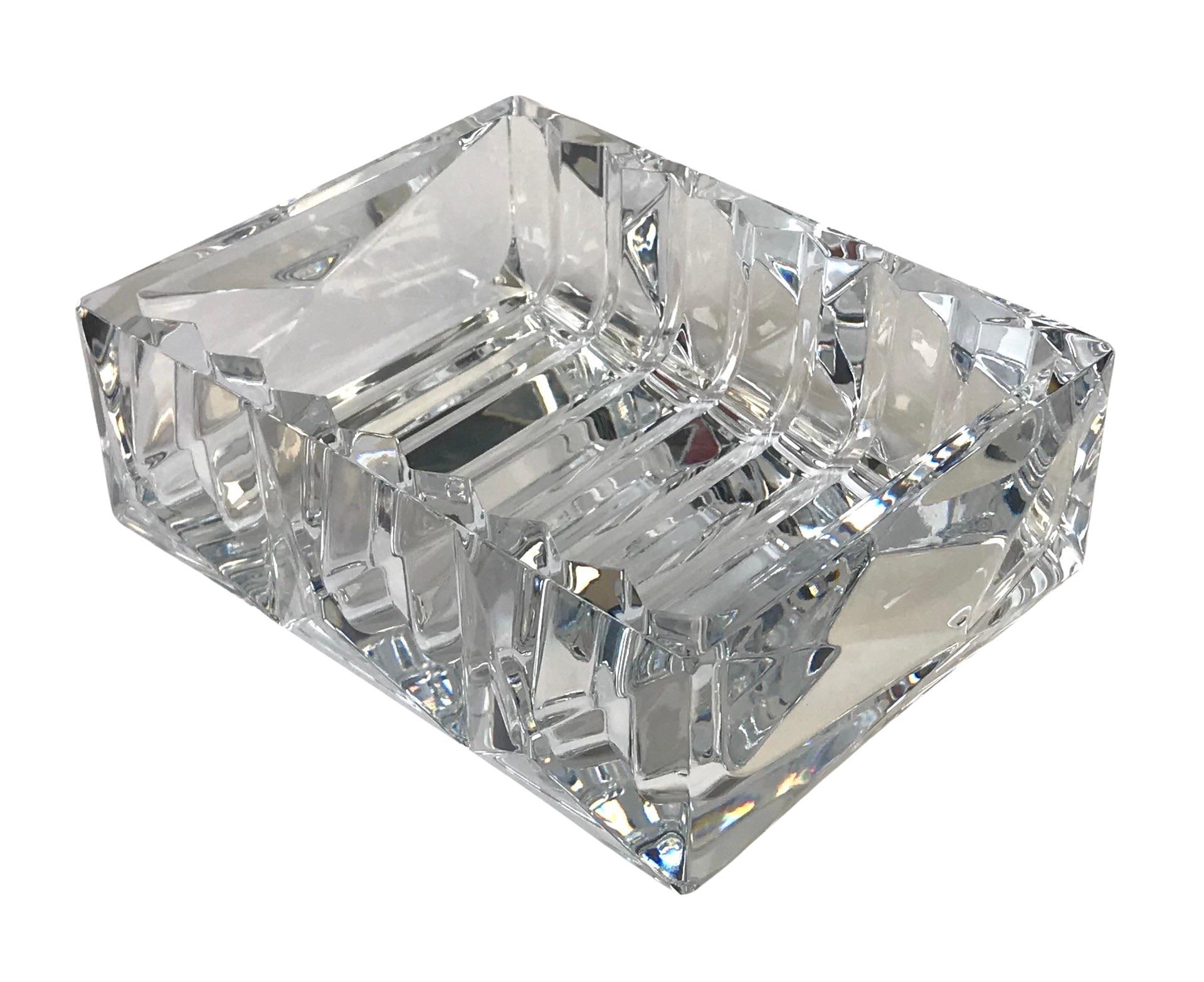 French BACCARAT contemporary crystal LOUXOR VIDE-POCHE box dish