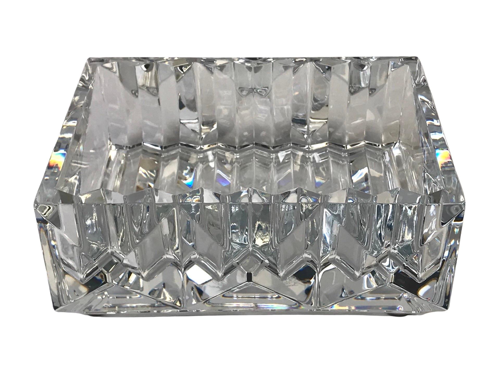 Hand-Crafted BACCARAT contemporary crystal LOUXOR VIDE-POCHE box dish