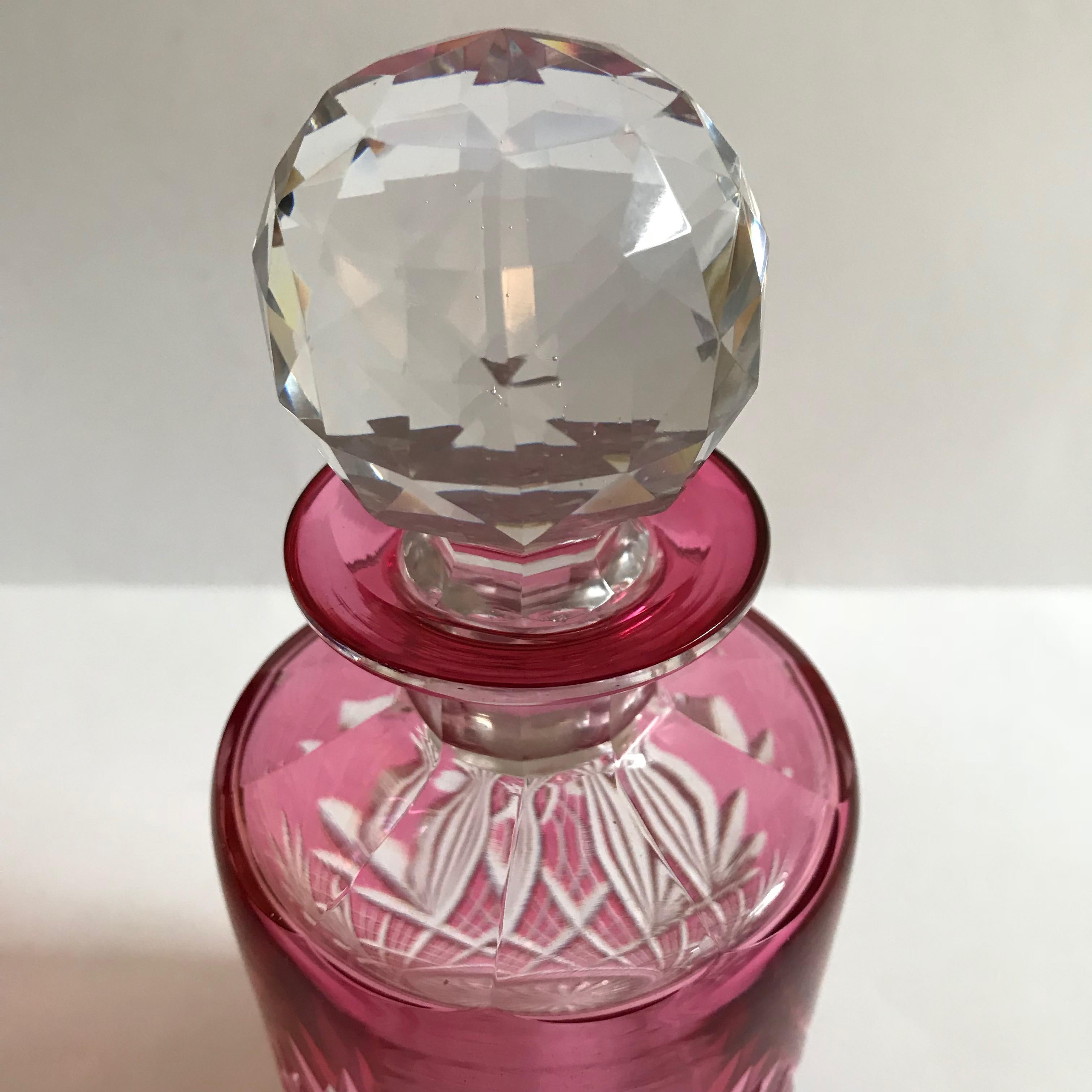 Baccarat overlay perfume bottle, circa 1900.

 