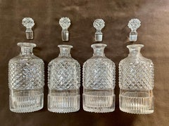 Baccarat Credited Set di quattro bottiglie di cristallo vintage