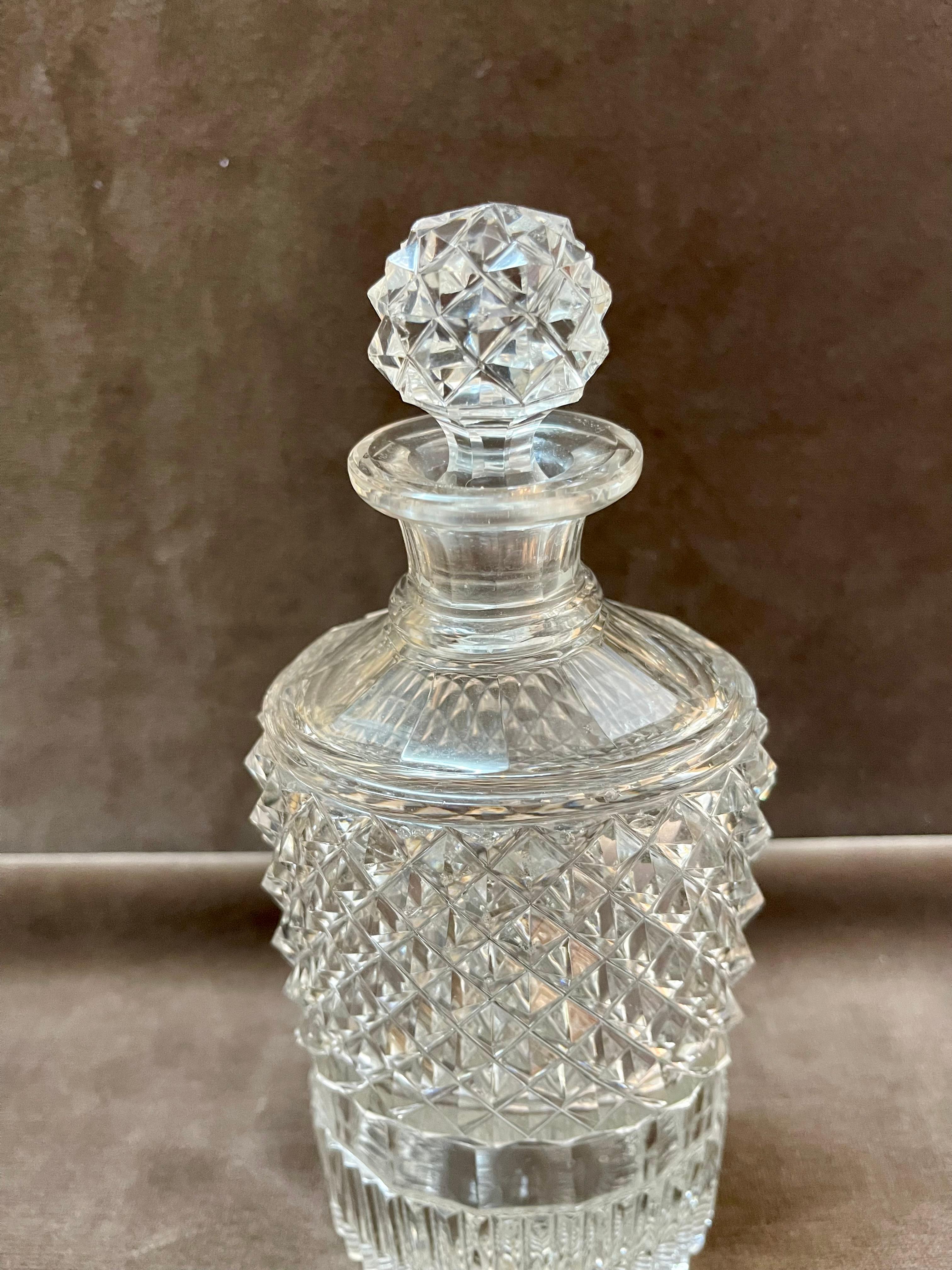 Baccarat Credited Vintage Crystal Bottles Set of Four For Sale 2