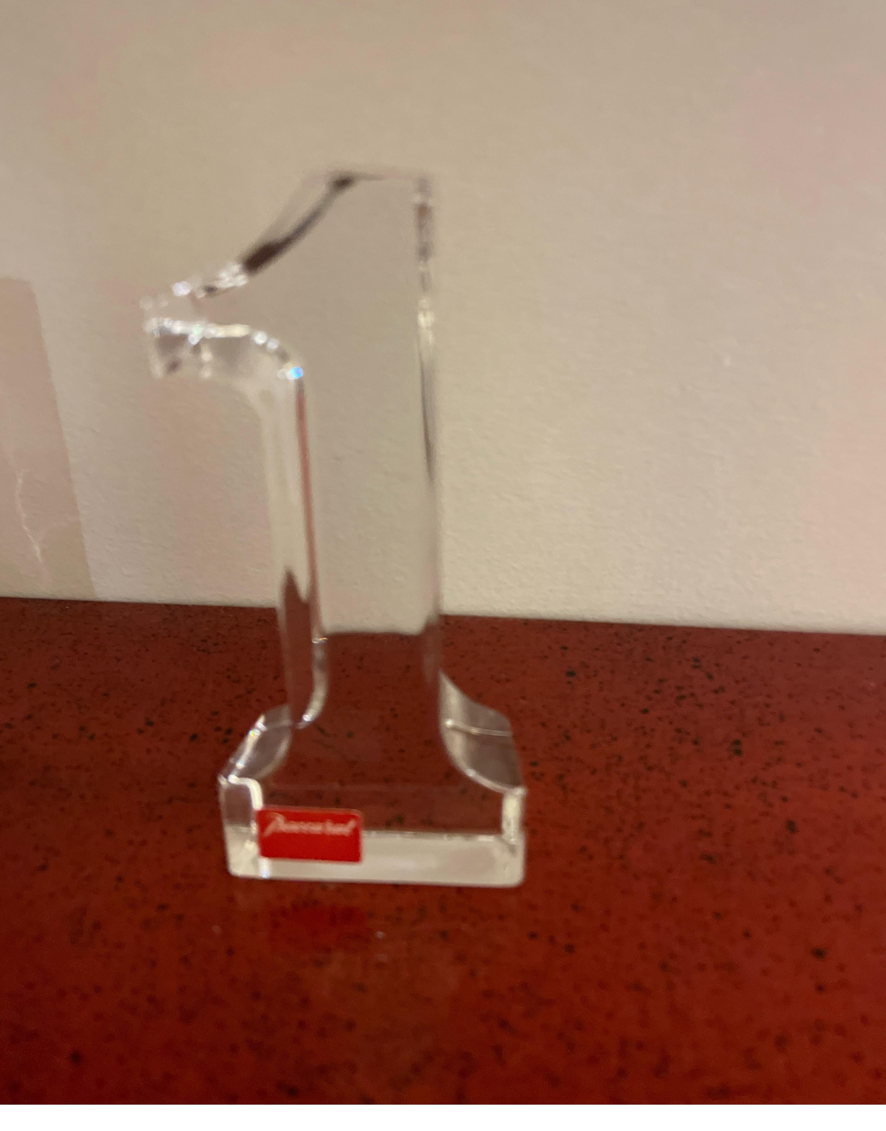 20th Century Baccarat Crystal # 1 Figurine For Sale