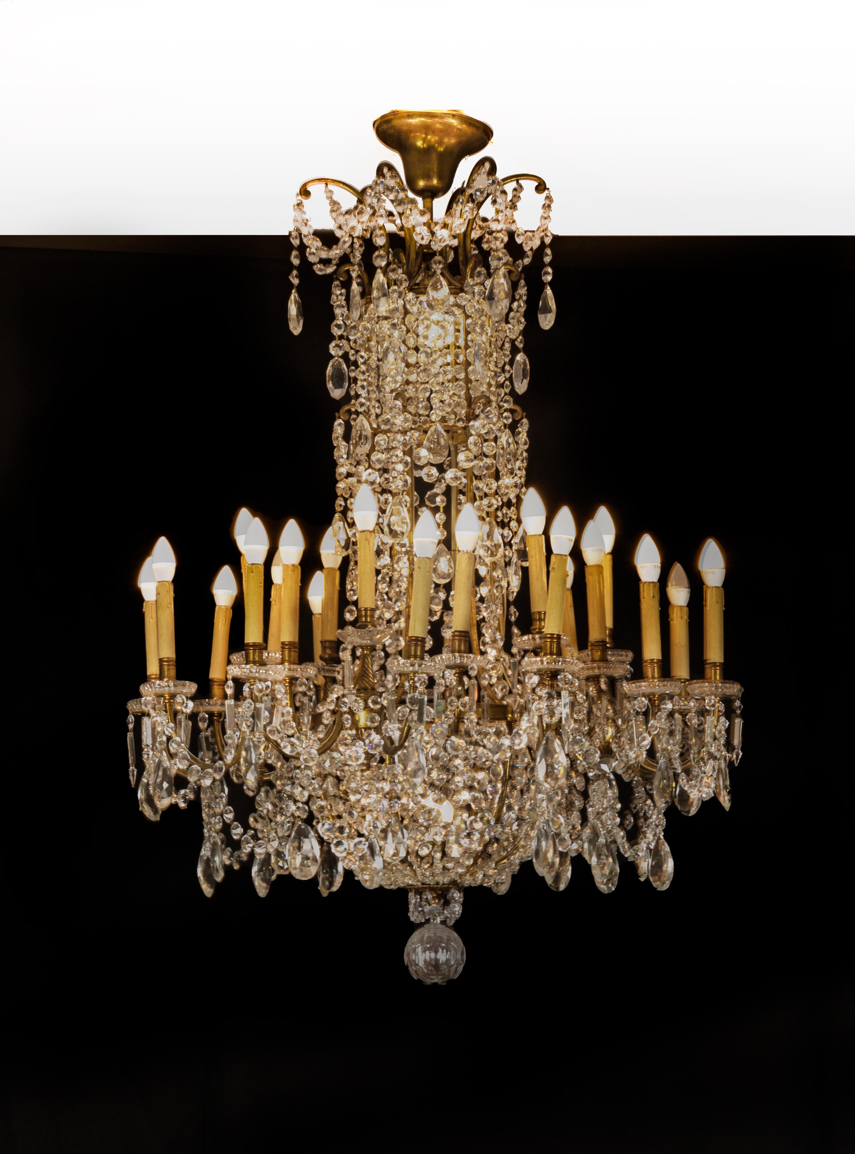 Napoleon III Baccarat Crystal 24 light Oversized Chandelier For Sale