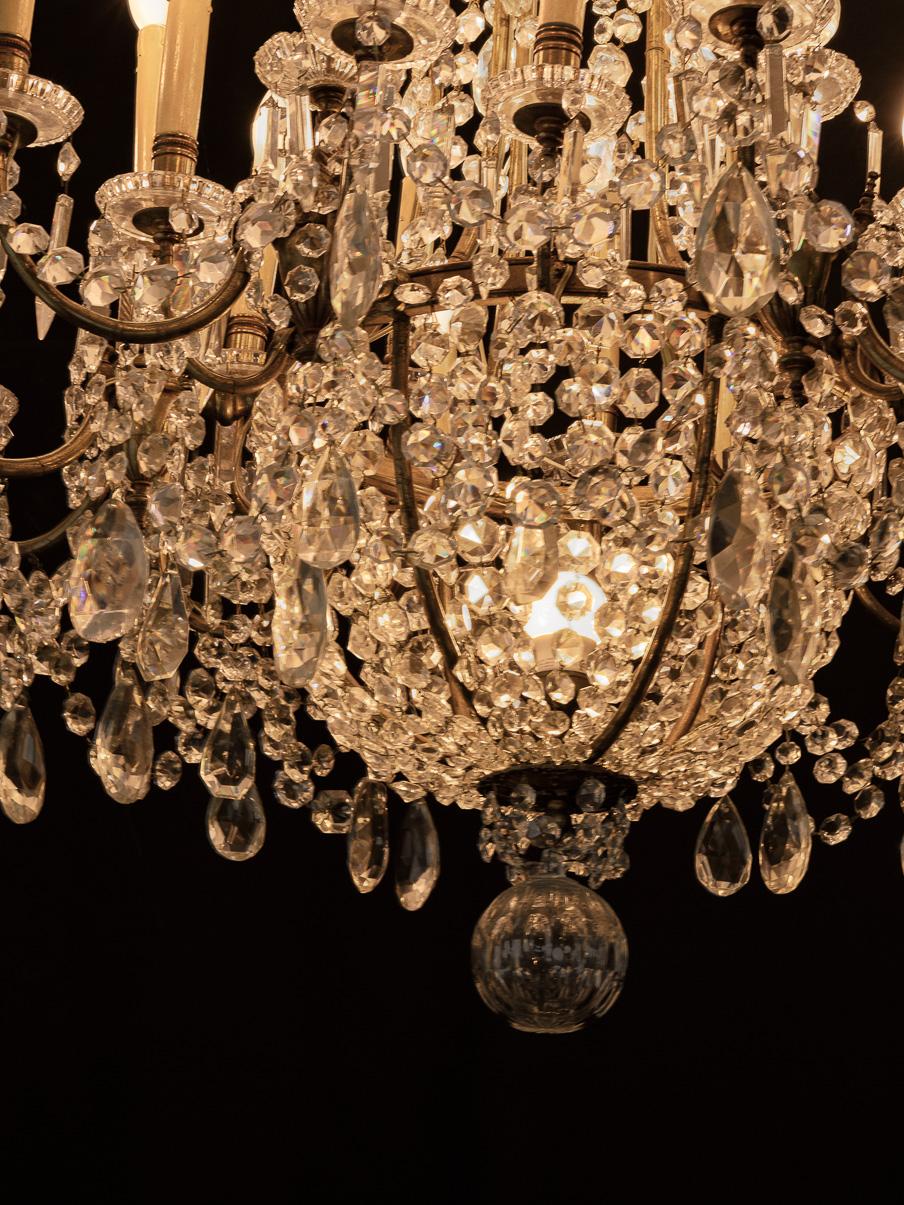 19th Century Baccarat Crystal 24 light Oversized Chandelier For Sale