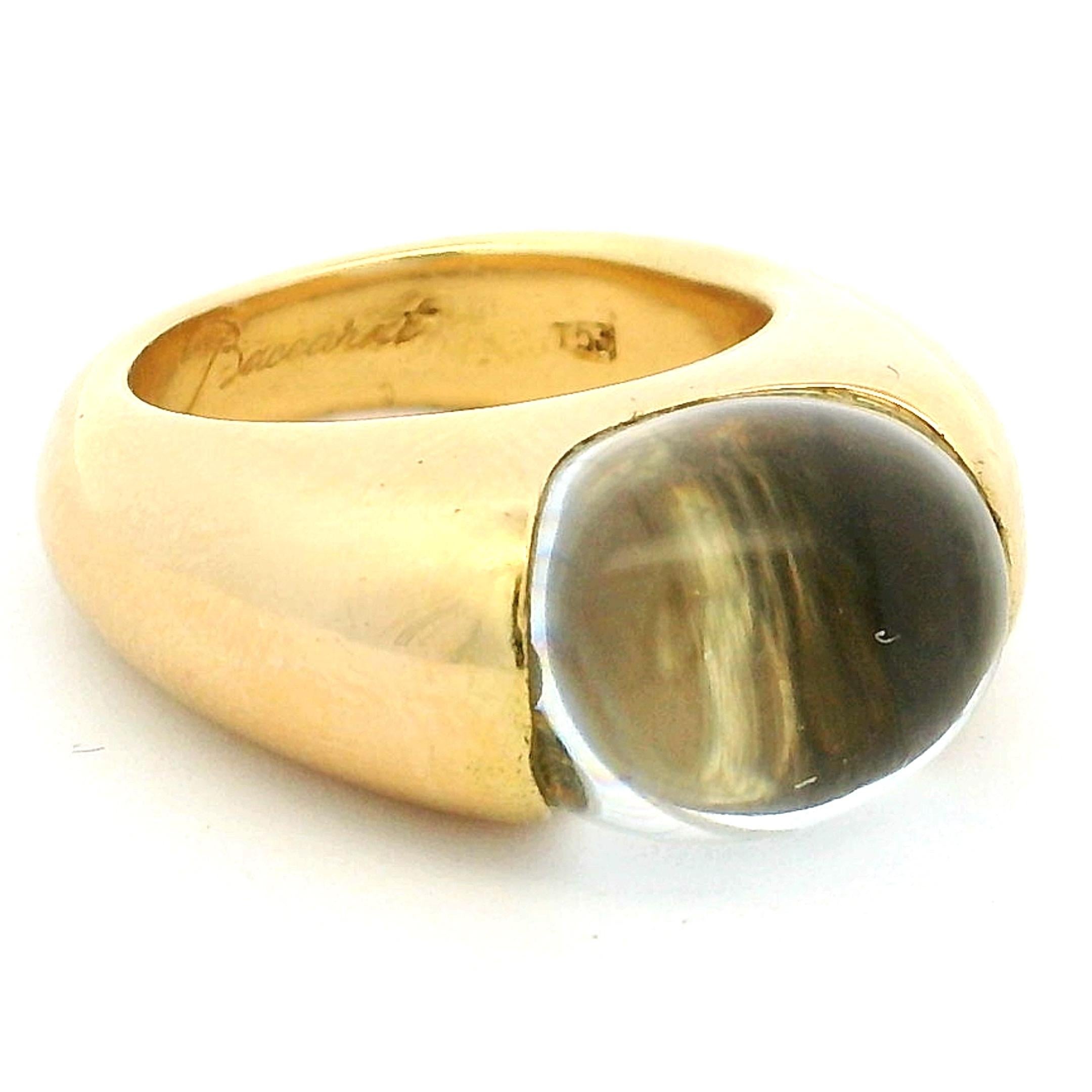 Anello a cupola in cristallo e oro giallo 18 carati Baccarat, Francia, anni '80-'90 in vendita 5