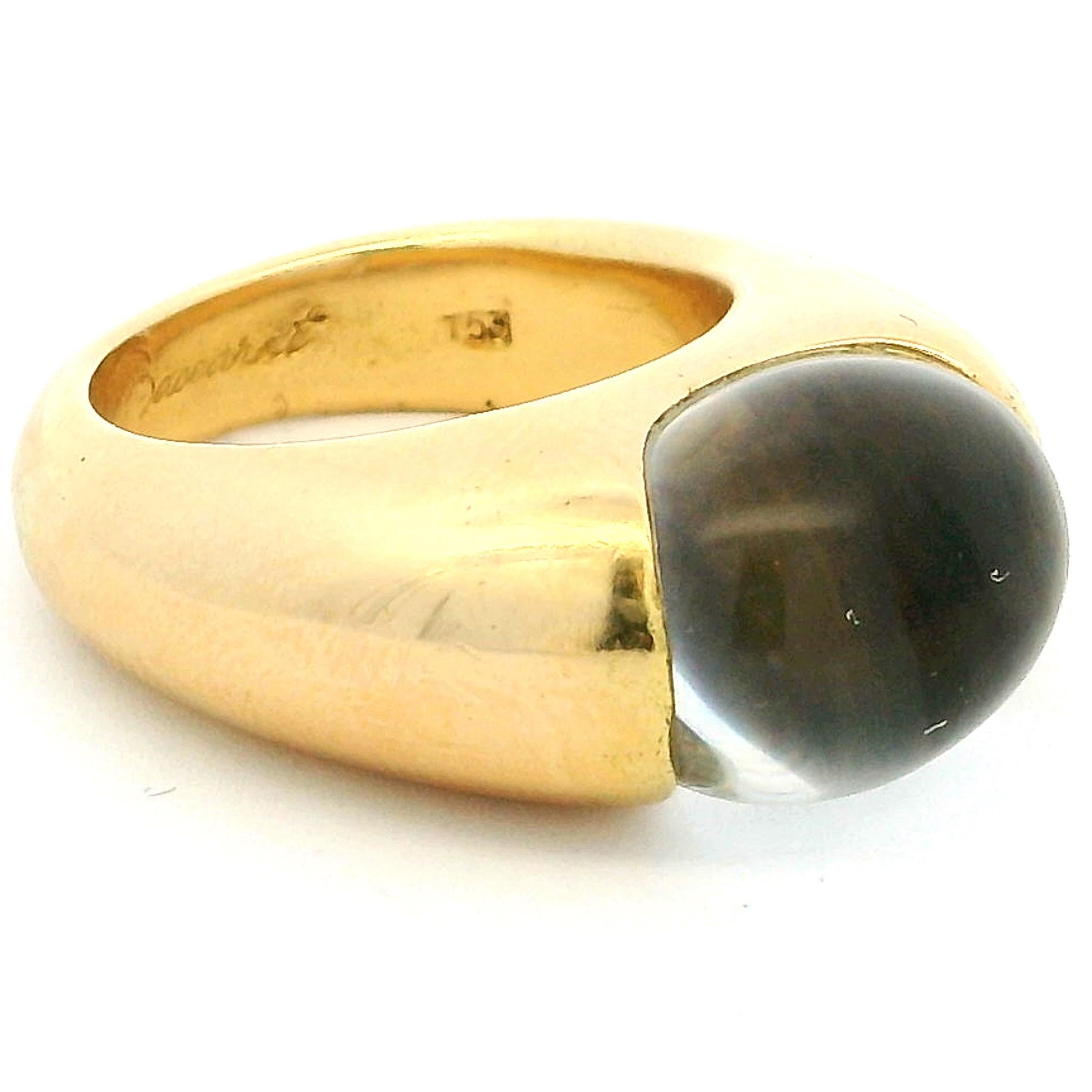 Anello a cupola in cristallo e oro giallo 18 carati Baccarat, Francia, anni '80-'90 in vendita 6