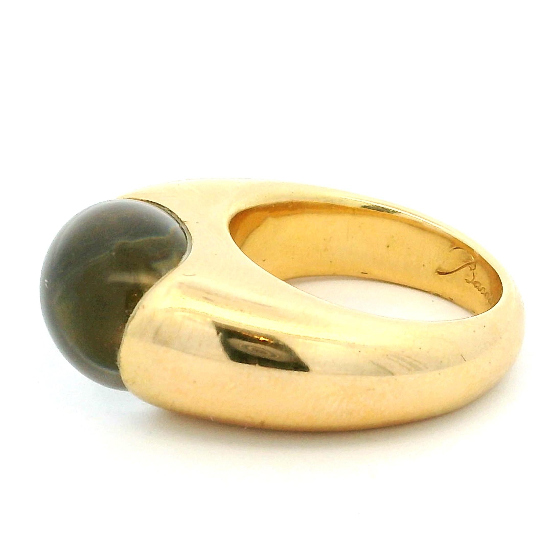 Anello a cupola in cristallo e oro giallo 18 carati Baccarat, Francia, anni '80-'90 in vendita 1