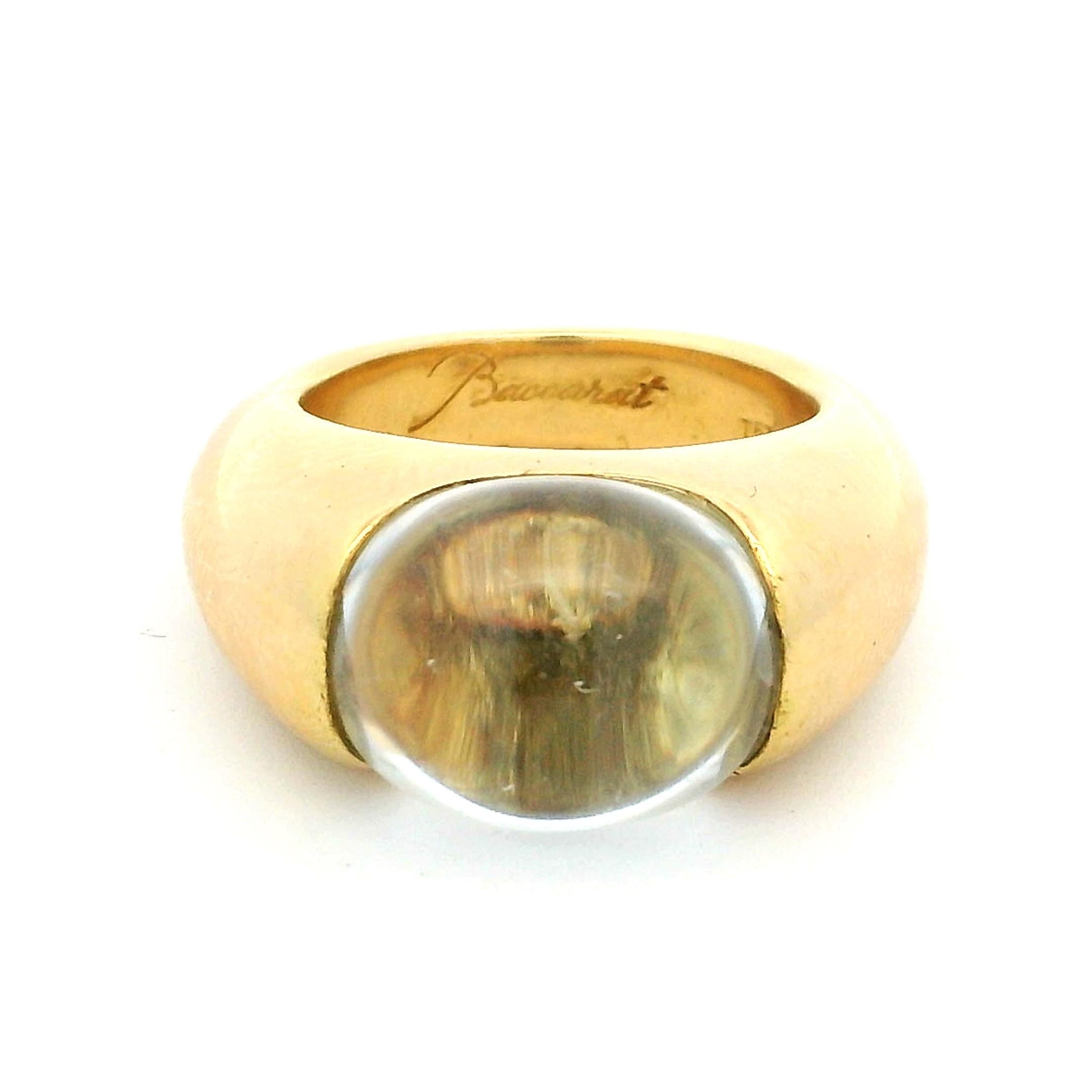 Anello a cupola in cristallo e oro giallo 18 carati Baccarat, Francia, anni '80-'90 in vendita 3