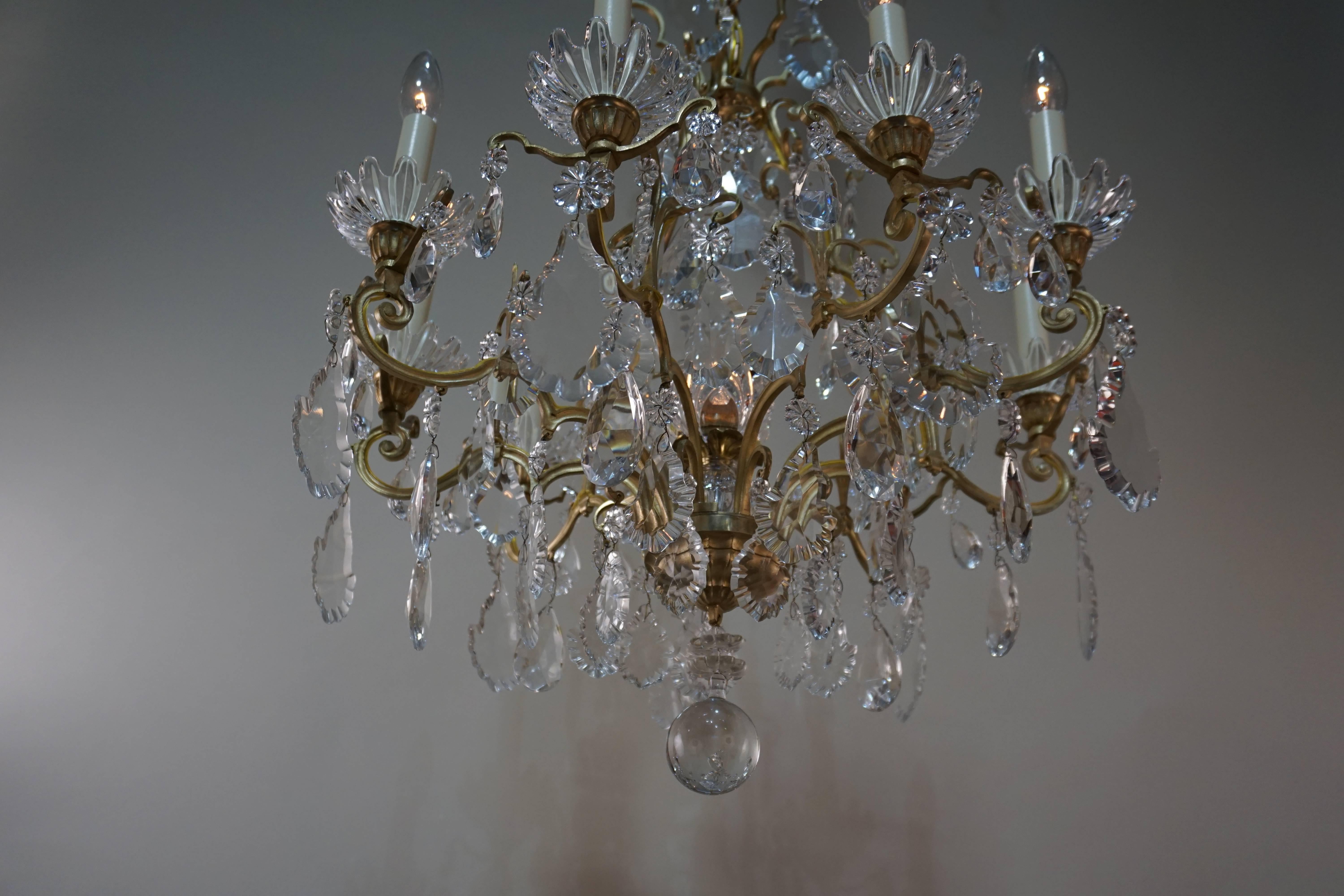 Baccarat Crystal and Bronze Chandelier 4