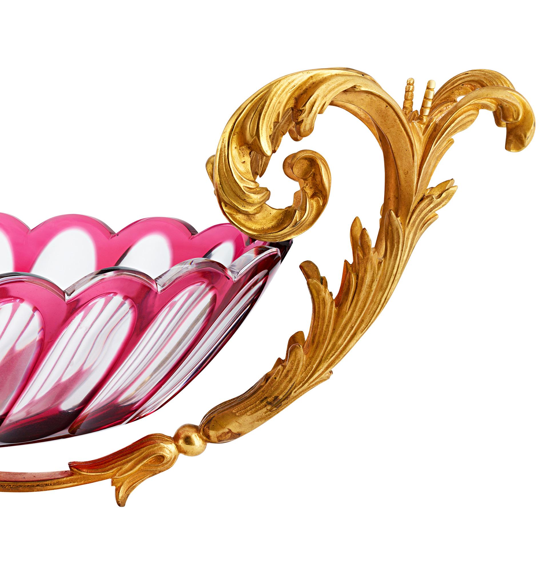 Louis XV Baccarat Crystal and Doré Bronze Centerpiece For Sale