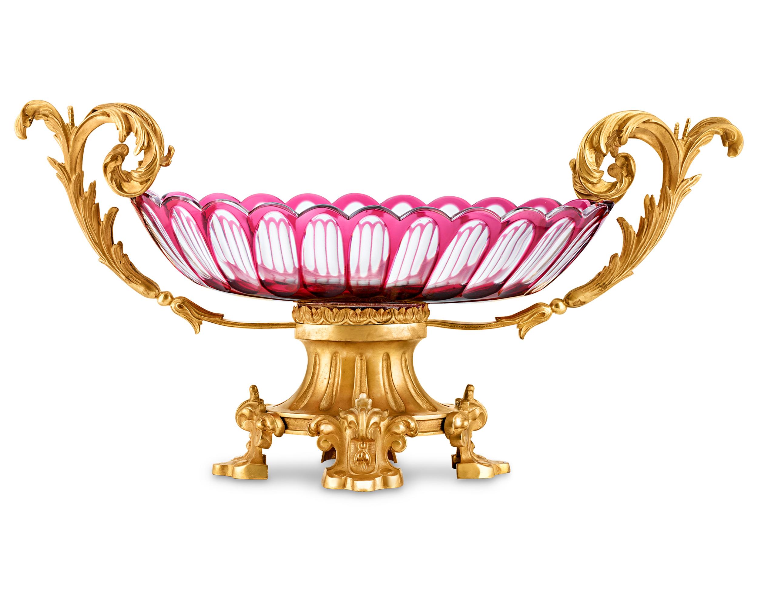French Baccarat Crystal and Doré Bronze Centerpiece For Sale