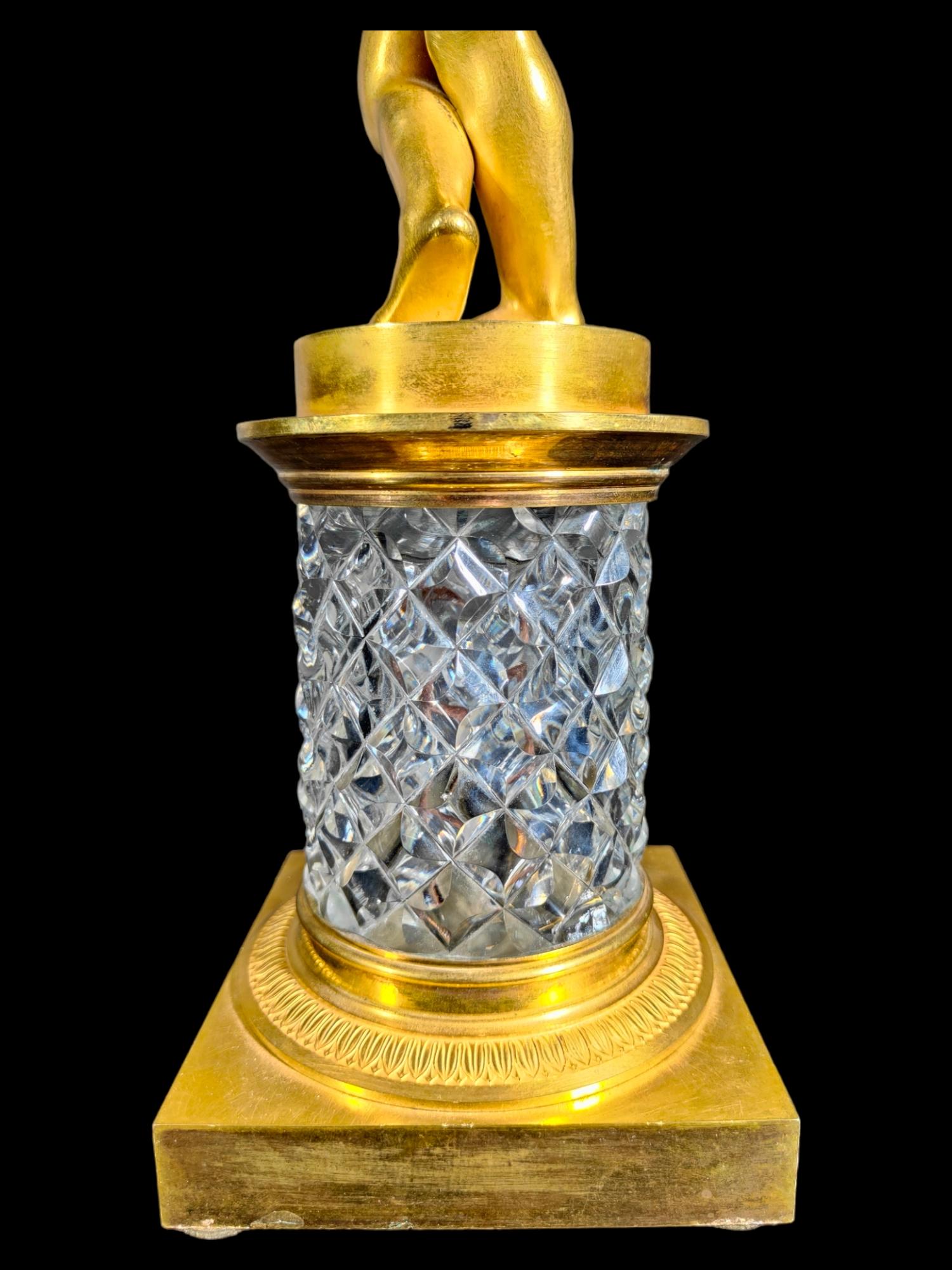Figur aus Baccarat-Kristall und vergoldeter Bronze im Angebot 8