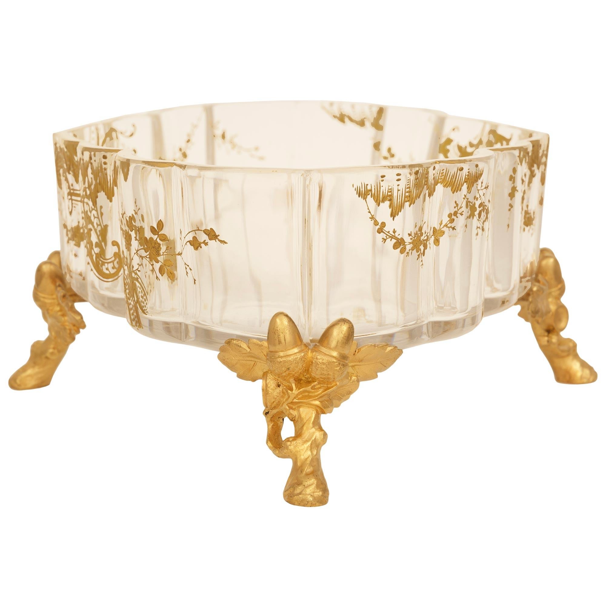 French Baccarat Crystal and Ormolu centerpiece, stamped Baccarat For Sale