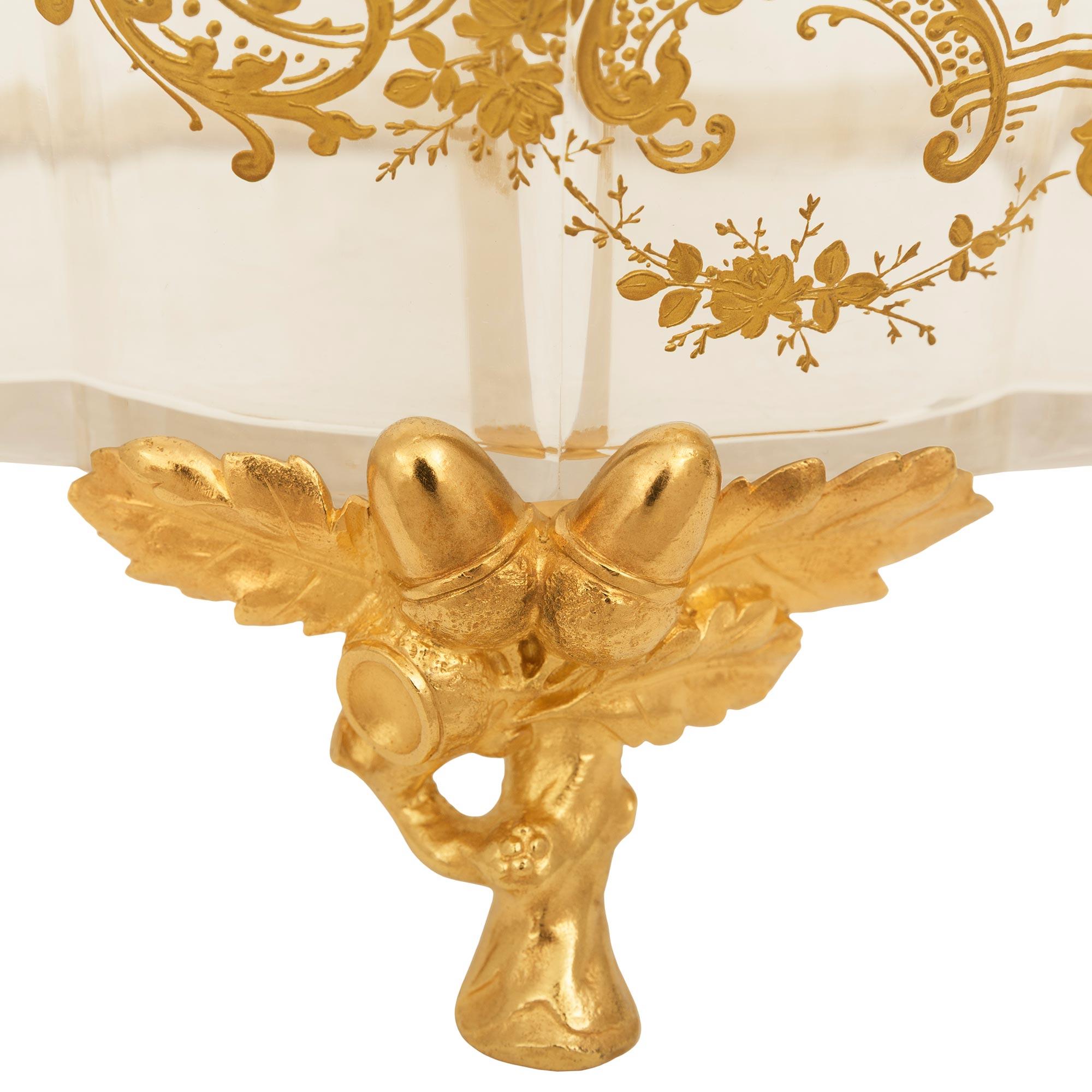 Baccarat Crystal and Ormolu centerpiece, stamped Baccarat In Good Condition For Sale In West Palm Beach, FL