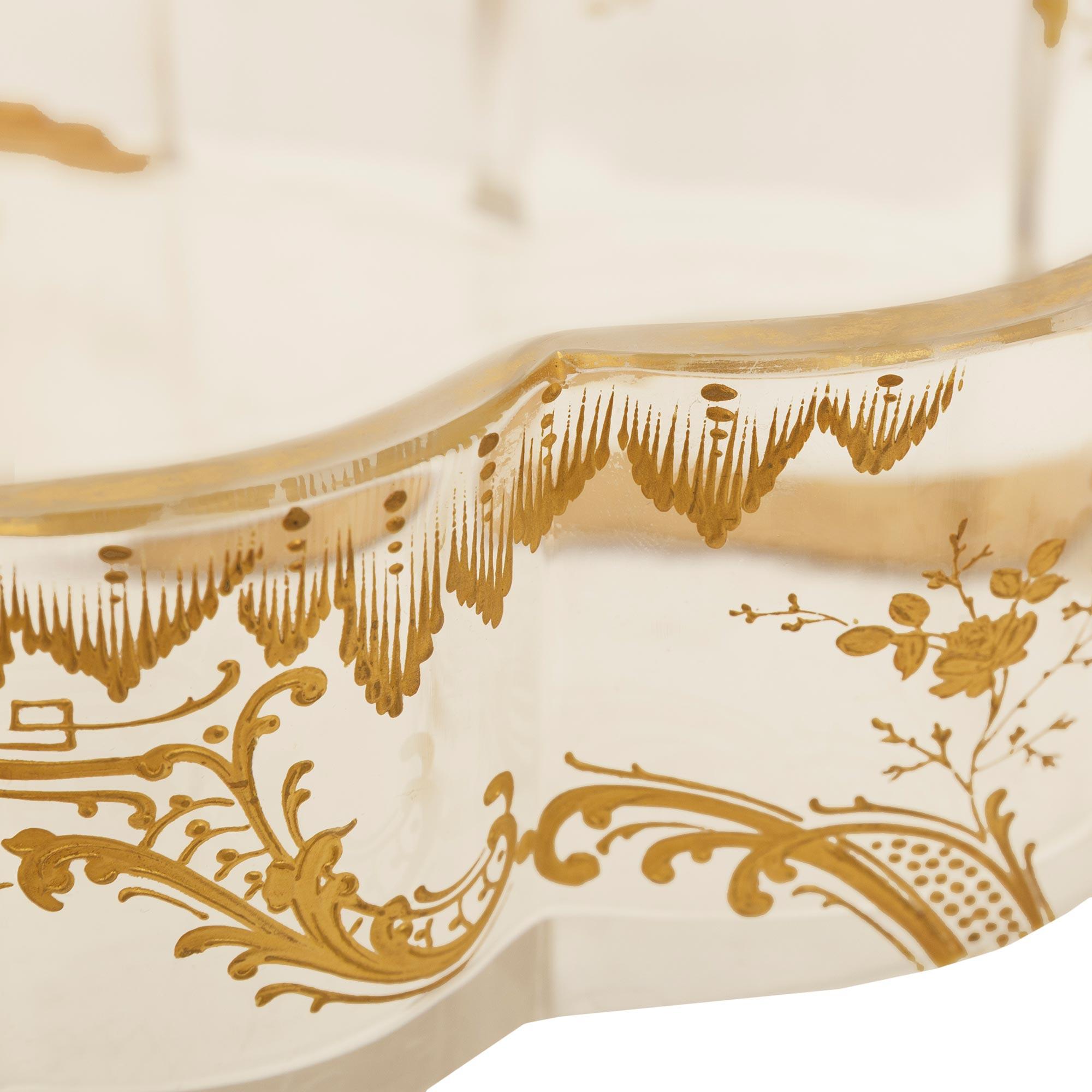 19th Century Baccarat Crystal and Ormolu centerpiece, stamped Baccarat For Sale