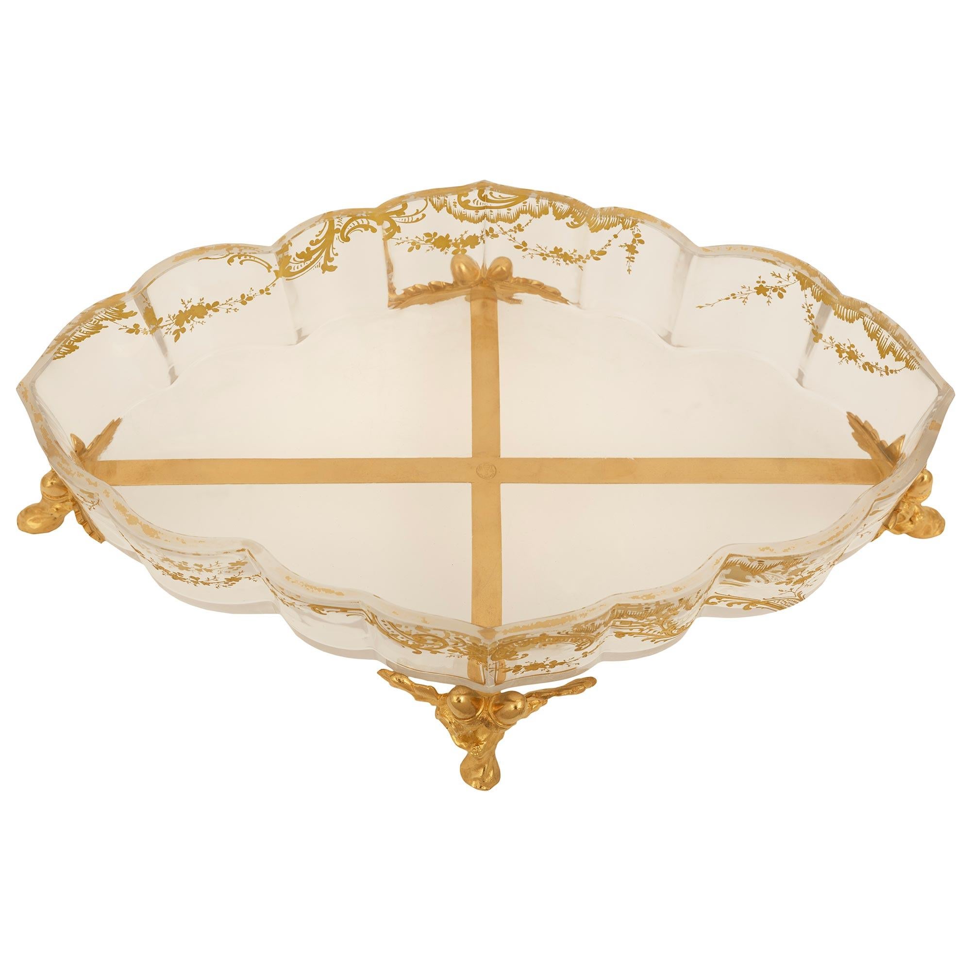 Baccarat Crystal and Ormolu centerpiece, stamped Baccarat For Sale 2