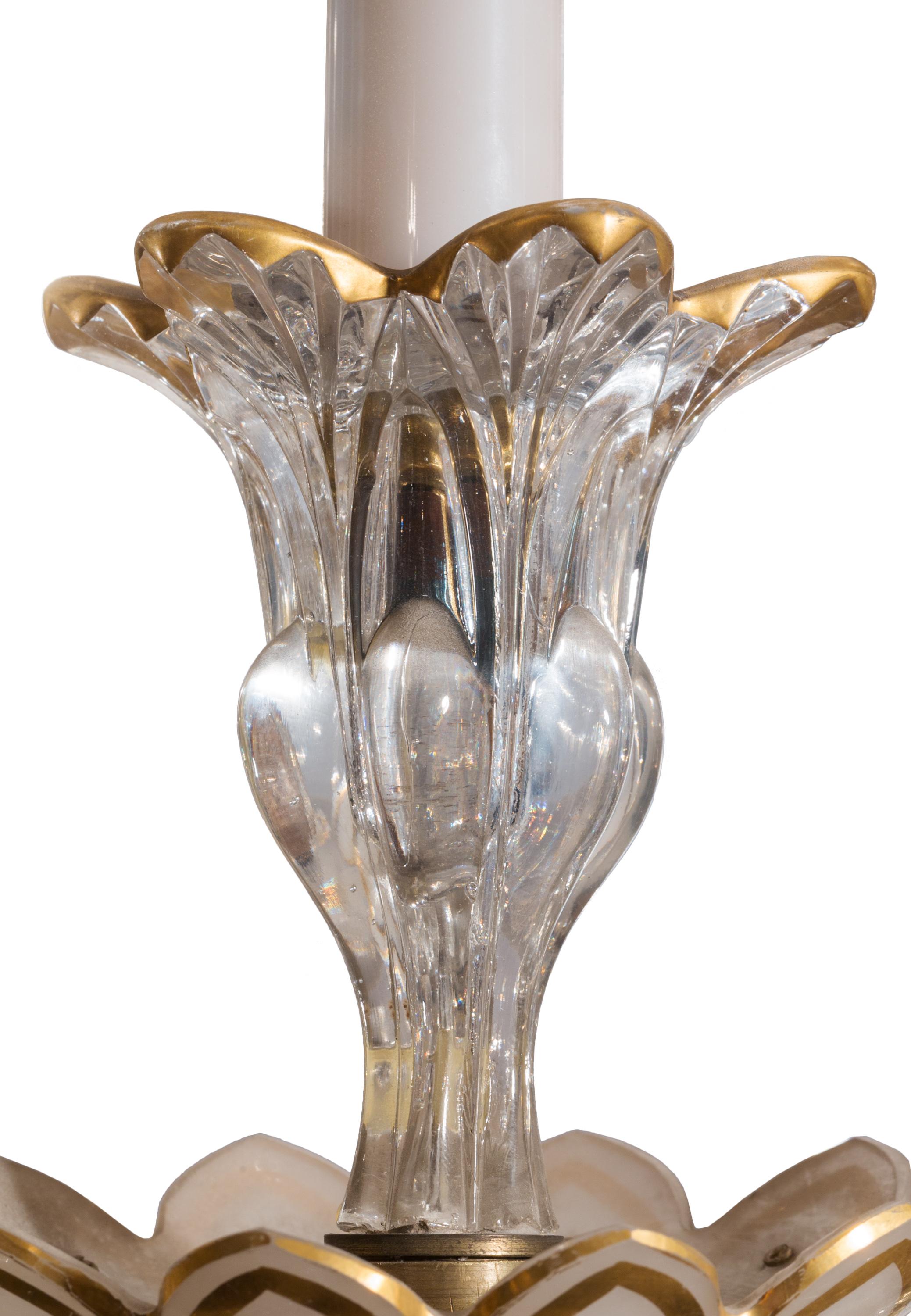 Crystal 19th Century Baccarat White Opaline Chandelier, Four-Tier with 24-Lights, Marked For Sale