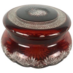 Art Deco Periode Baccarat Kristall bedeckt Trinket oder Schmuck Box:: Candy Dish