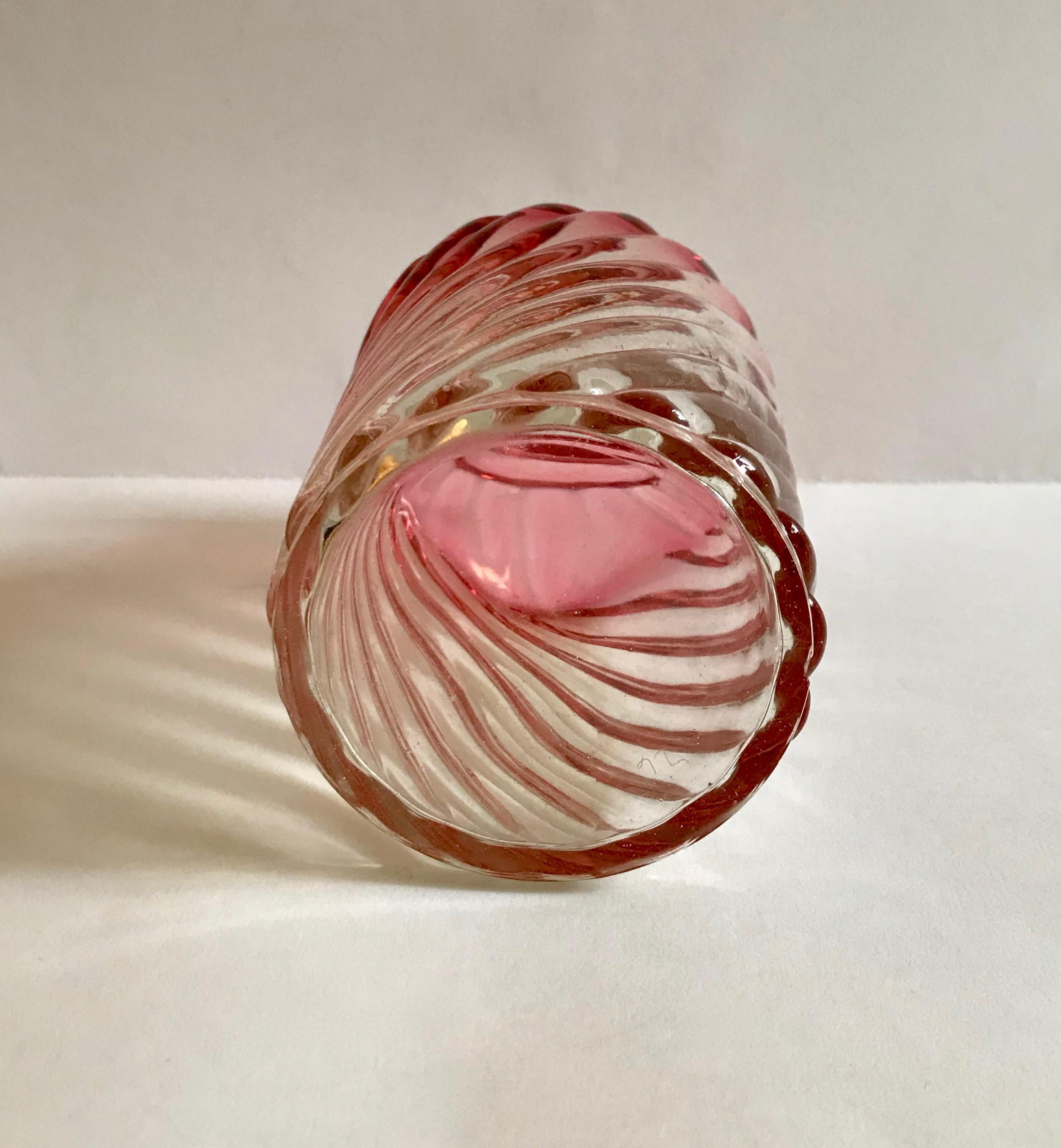 Large French Antique Crystal Bamboo Swirl Perfume Bottle By Baccarat  For Sale 2