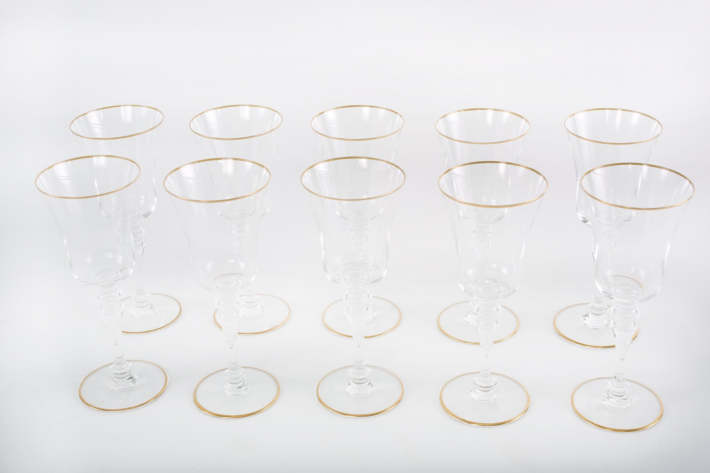 French Baccarat Crystal Barware Tableware Service / Ten People For Sale