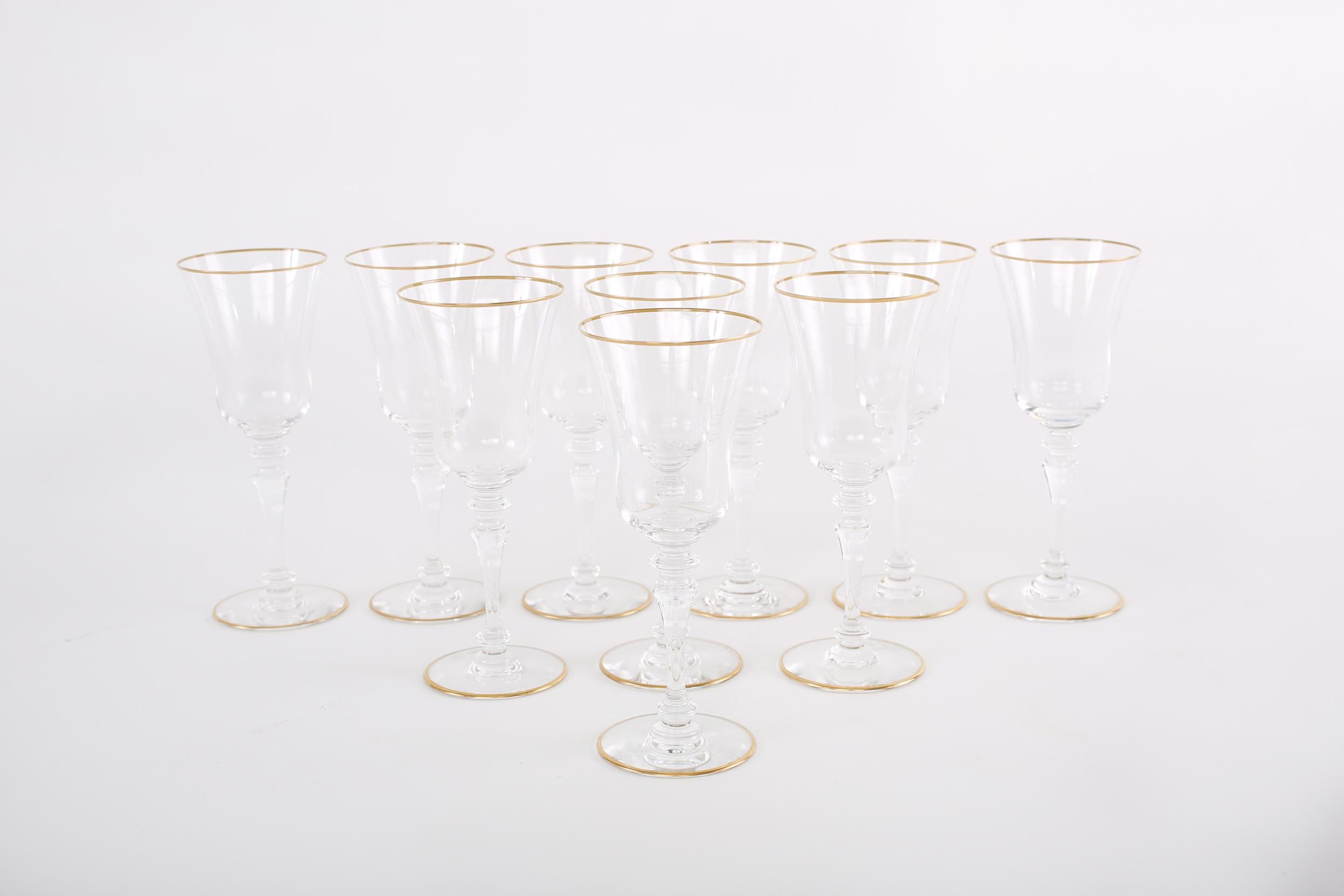 Baccarat Crystal Barware Tableware Service / Ten People In Good Condition For Sale In Tarry Town, NY