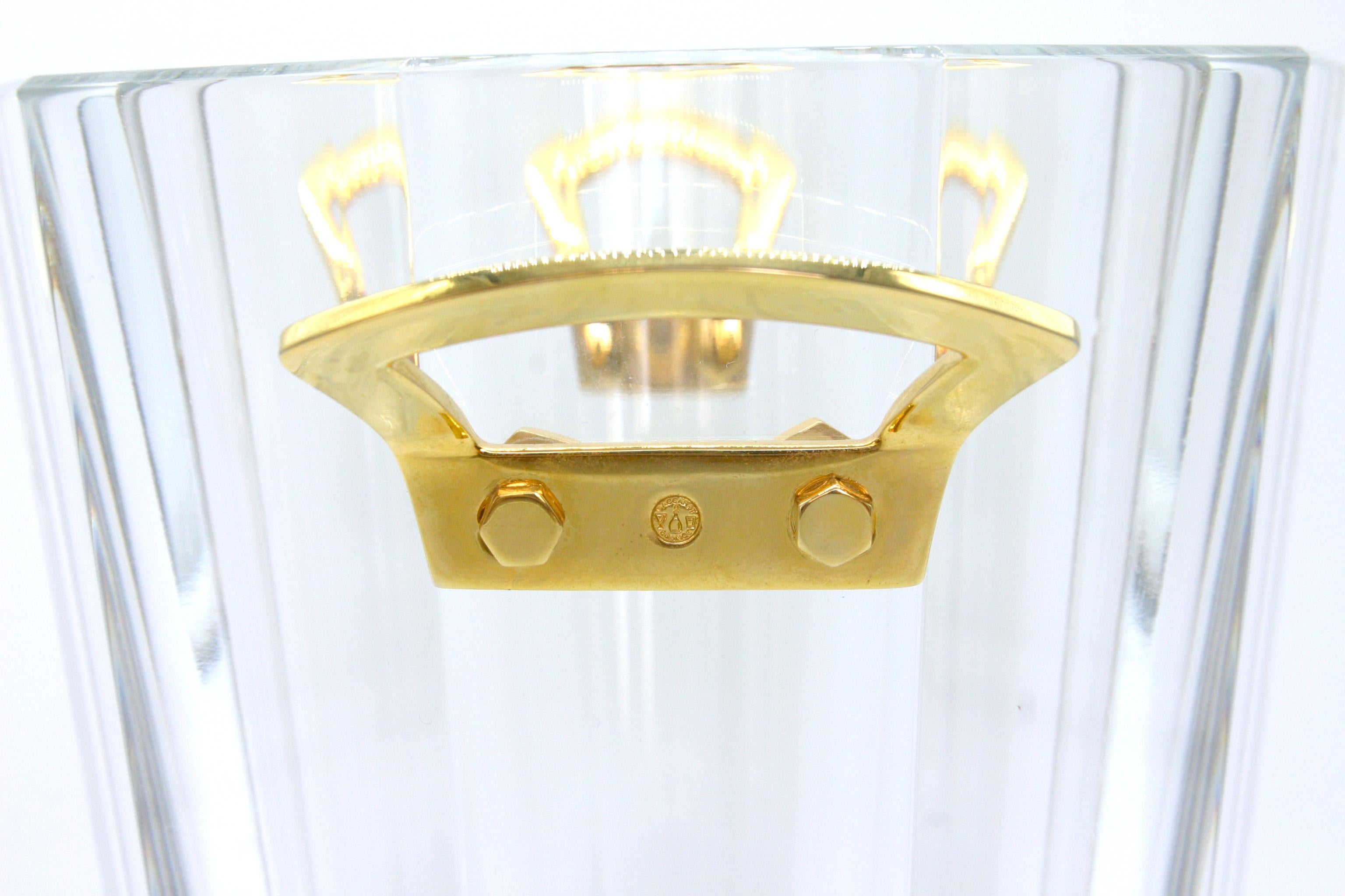 Bronze Rafraîchisseur à vin ou de table en cristal Baccarat