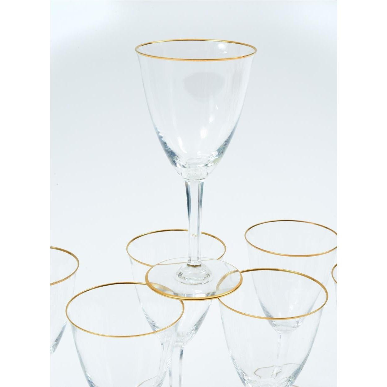 French Baccarat Crystal Barware / Tableware Wine Service / 8 People For Sale