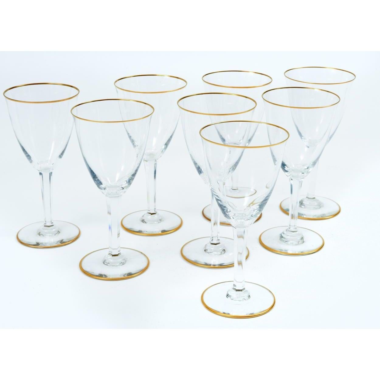 Etched Baccarat Crystal Barware / Tableware Wine Service / 8 People For Sale