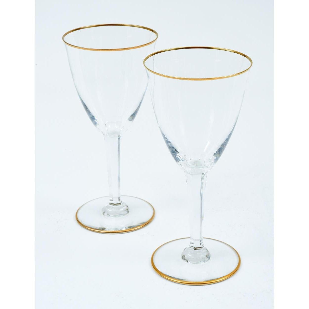 20th Century Baccarat Crystal Barware / Tableware Wine Service / 8 People For Sale