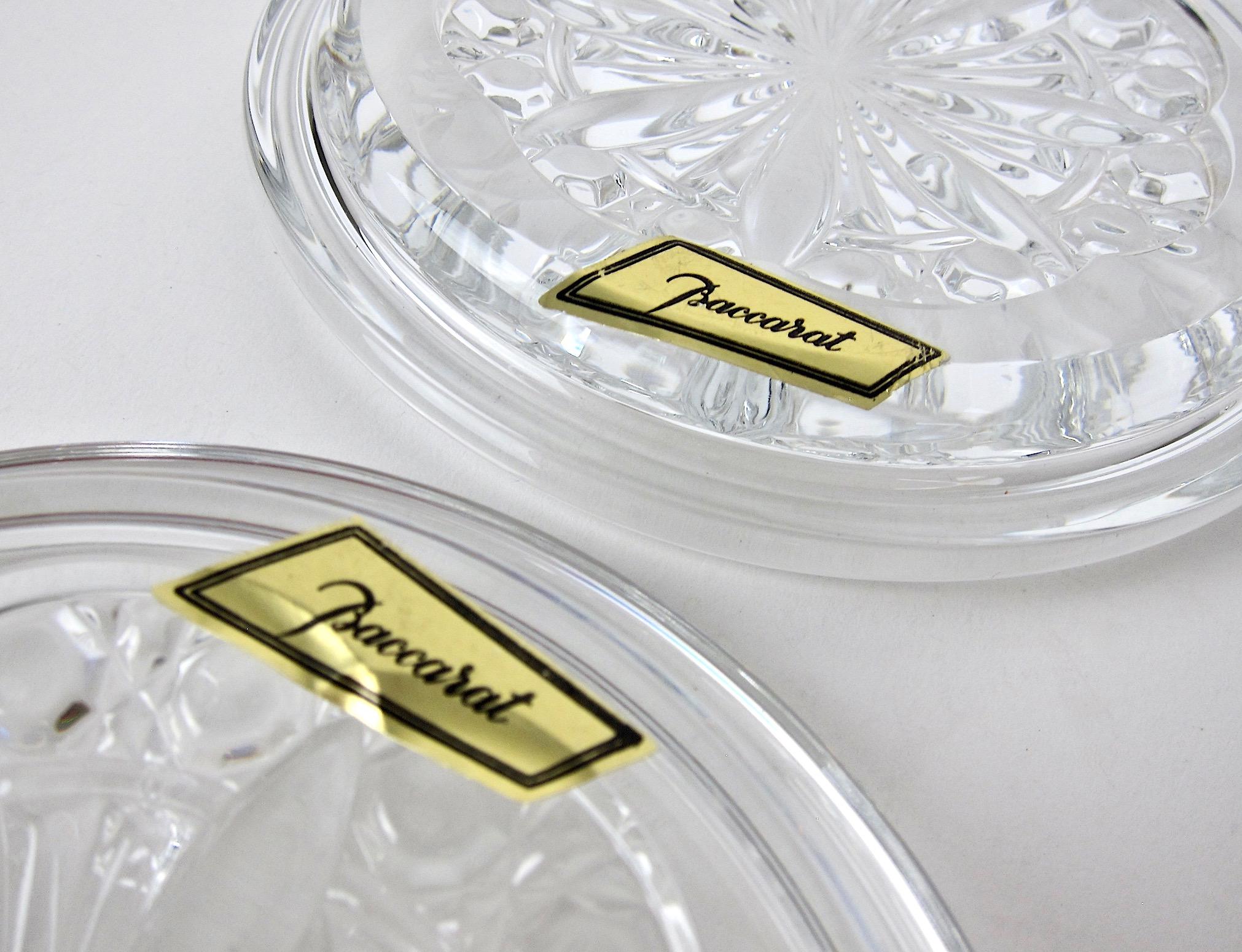 Baccarat Crystal Bottle Coaster Set for Champagne and Wine Magnums or Decanters In Good Condition In Los Angeles, CA