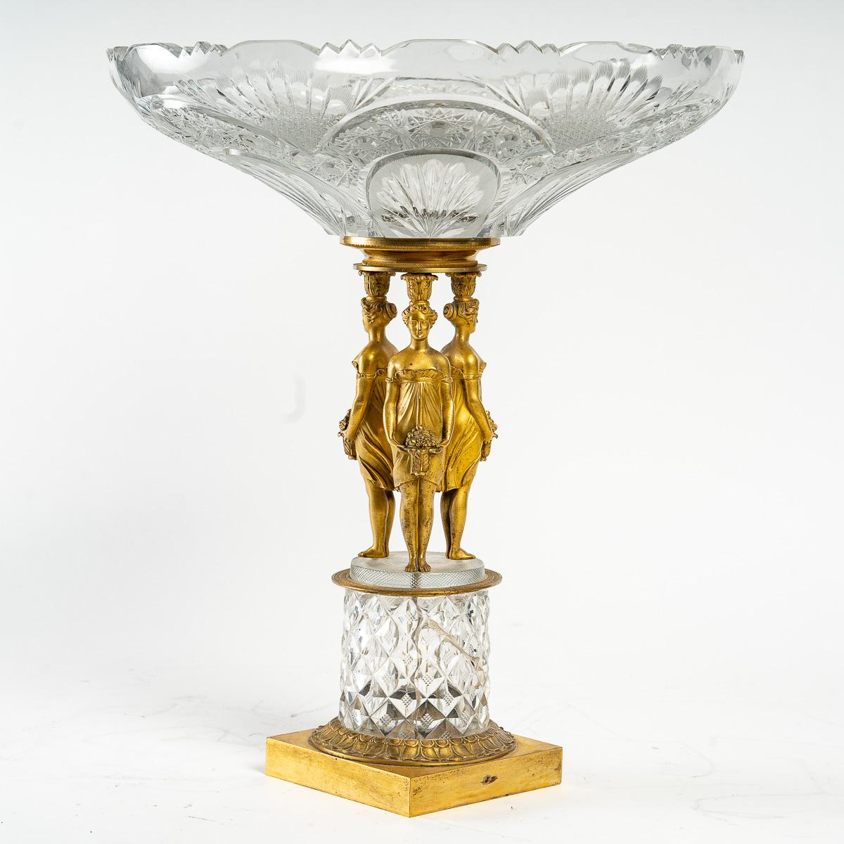 French Baccarat Crystal Bowl, Restoration Period