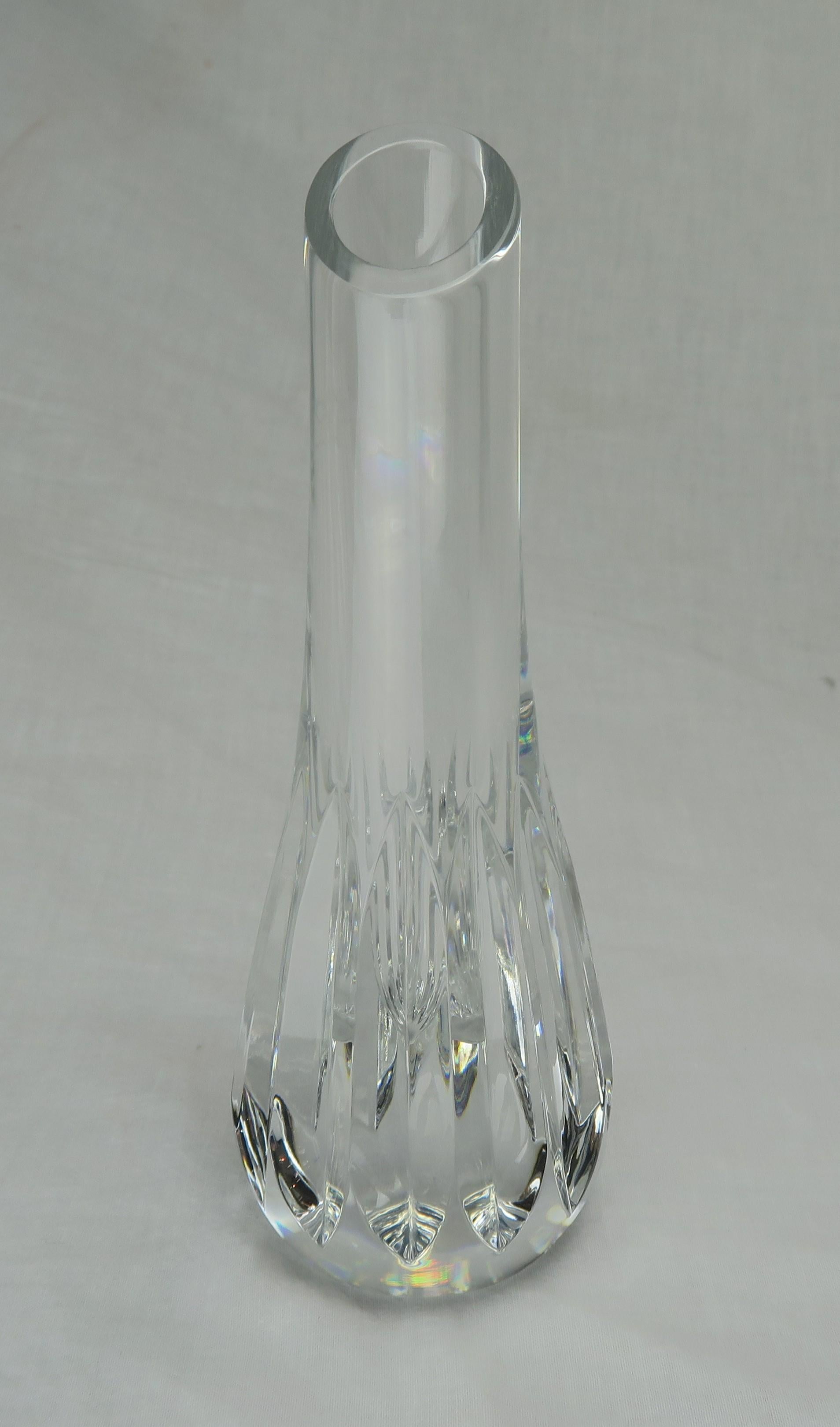 Baccarat cut crystal bud vase with 