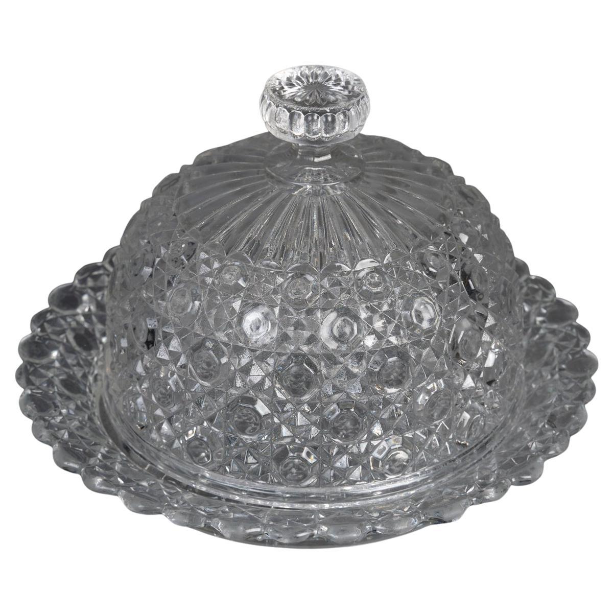 Piatto da burro in cristallo Baccarat, inizio XX secolo, stile Napoleone III. in vendita