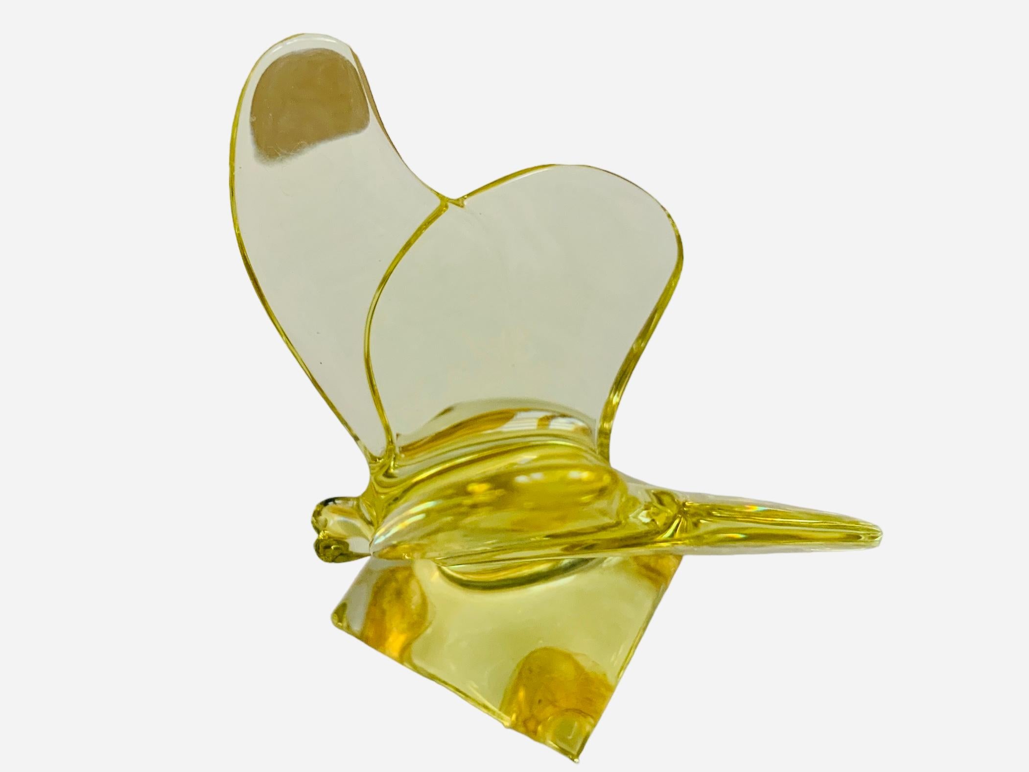 Modern Baccarat Crystal Butterfly Sculpture/Figurine  For Sale
