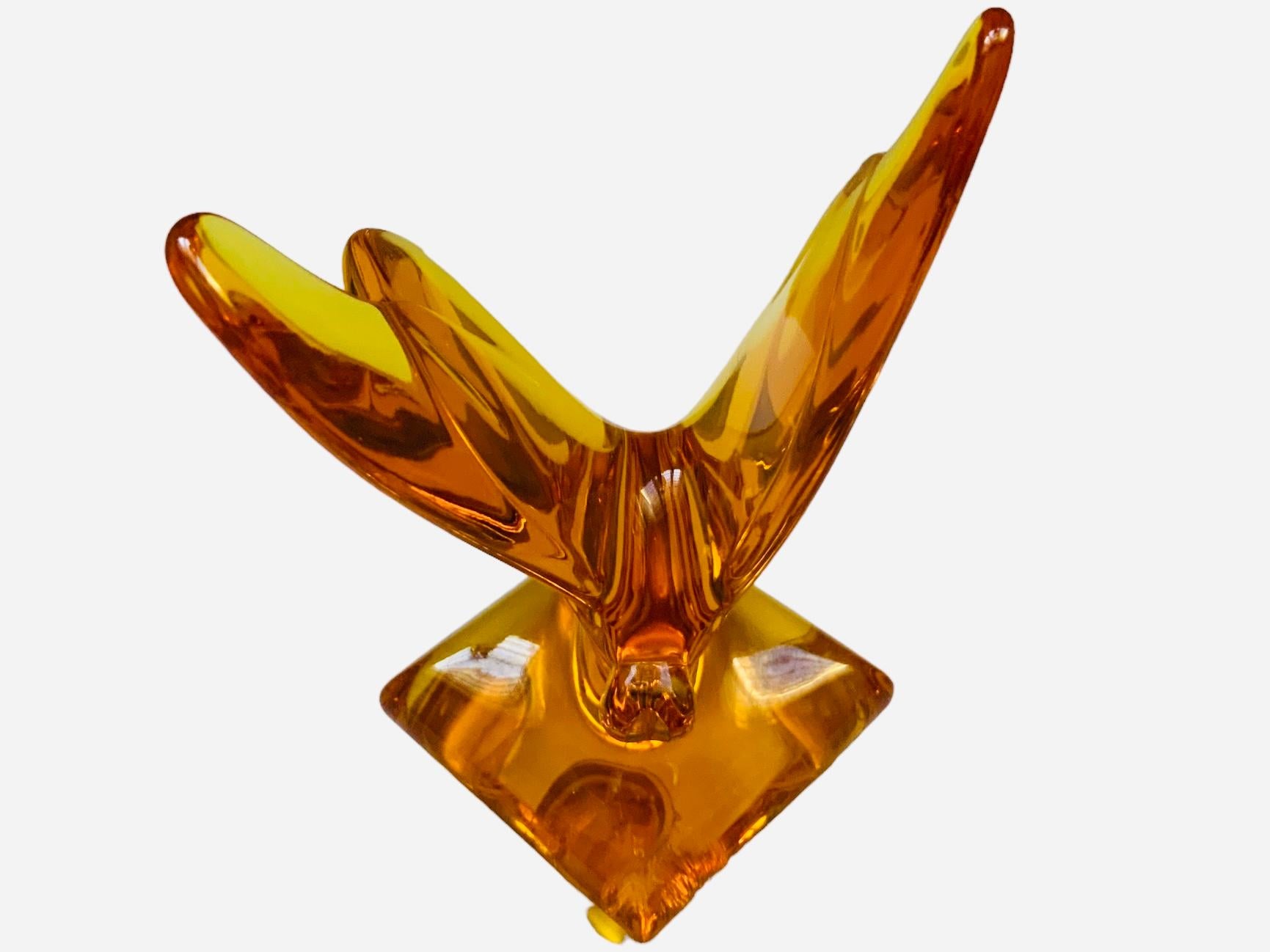 Modern Baccarat Crystal Butterfly Sculpture/Figurine  For Sale