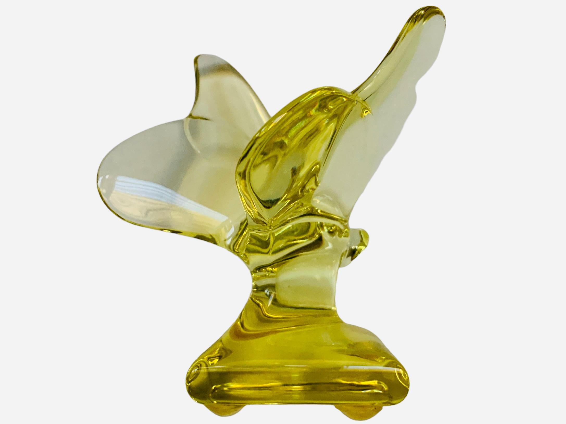 Hand-Crafted Baccarat Crystal Butterfly Sculpture/Figurine  For Sale