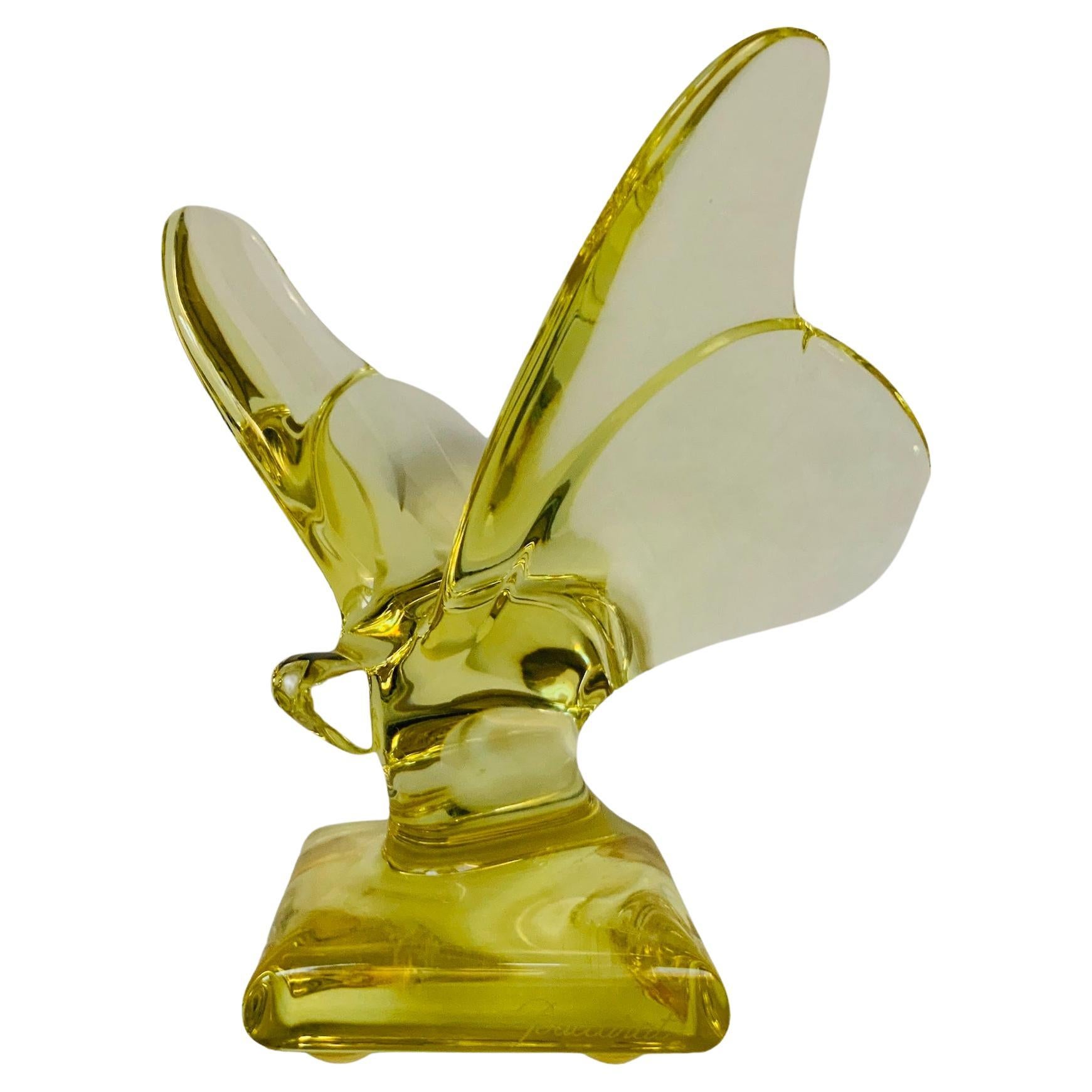 Sculpture/Figurine papillon en cristal de Baccarat 