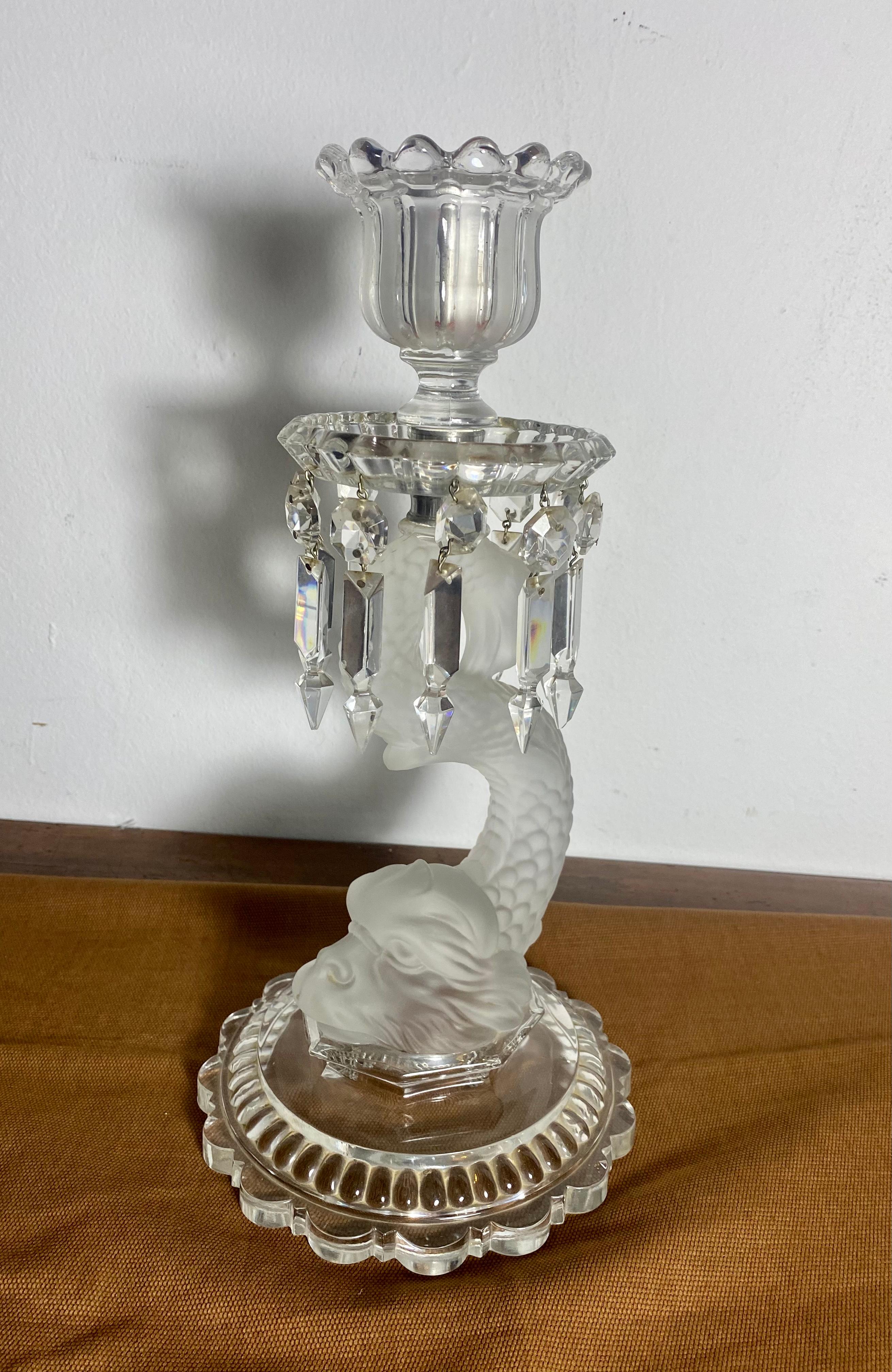 French Baccarat Crystal Candelabra The Model Dauphin Light Made in France 