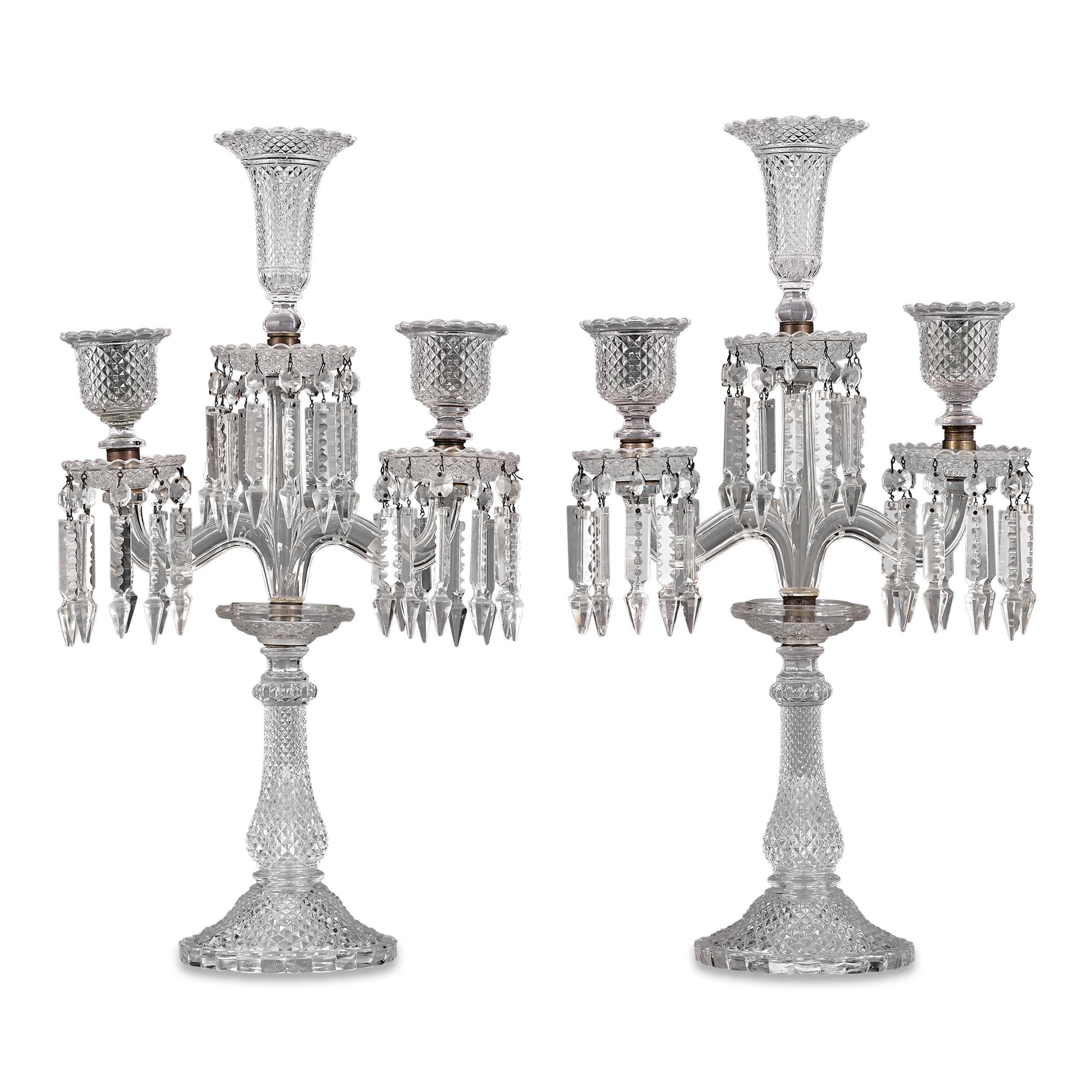 French Baccarat Crystal Candelabra
