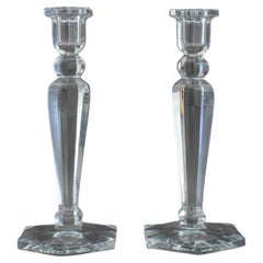 Vintage Baccarat Crystal Candlesticks, 1960s, Pair