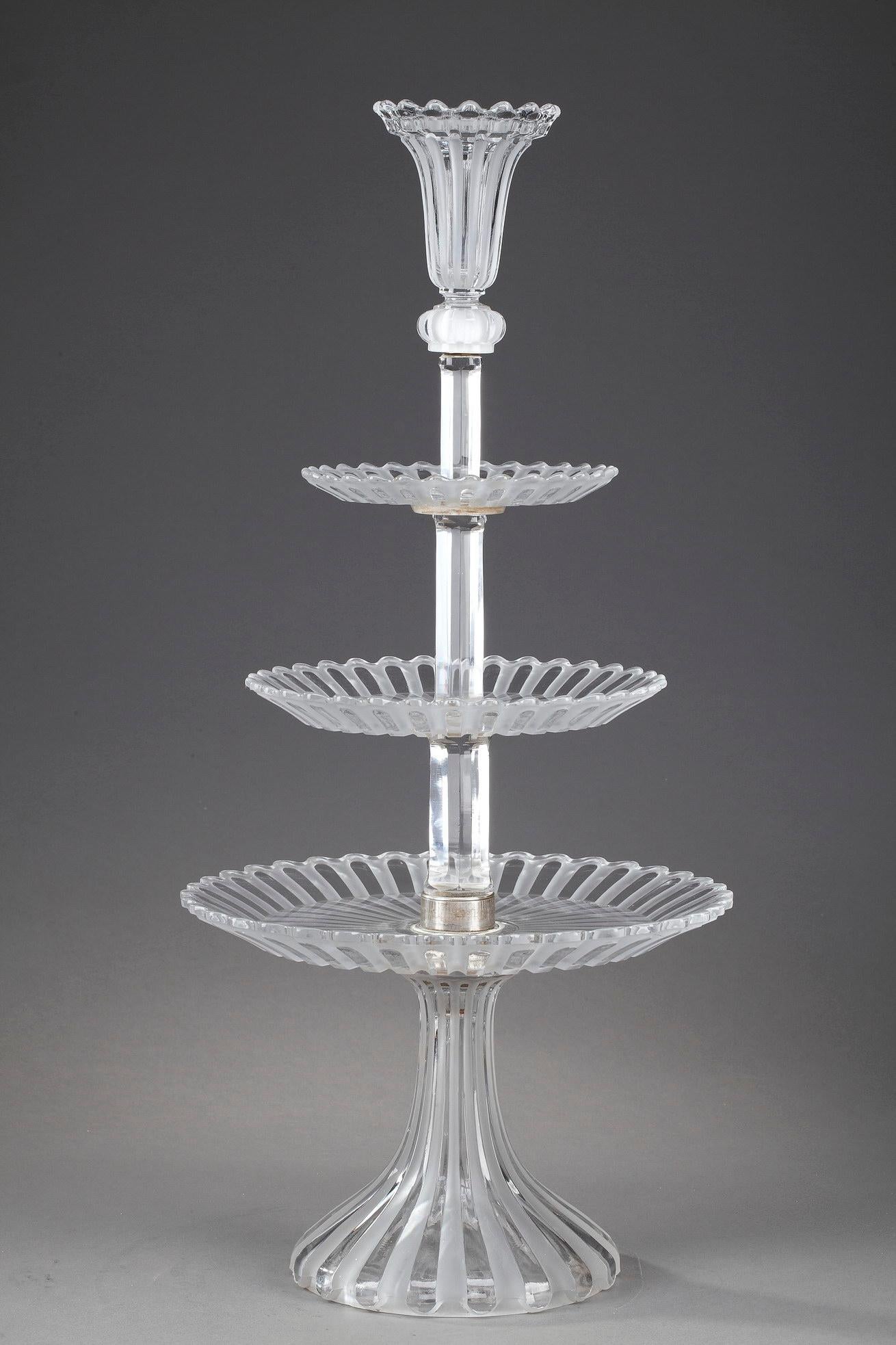 French Baccarat Crystal Centerpiece, Late 19th Century Period